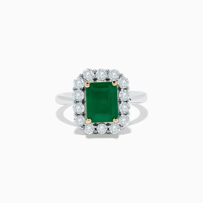 Brasilica 14K Two-Tone Gold Emerald and Diamond Ring sold by Effy