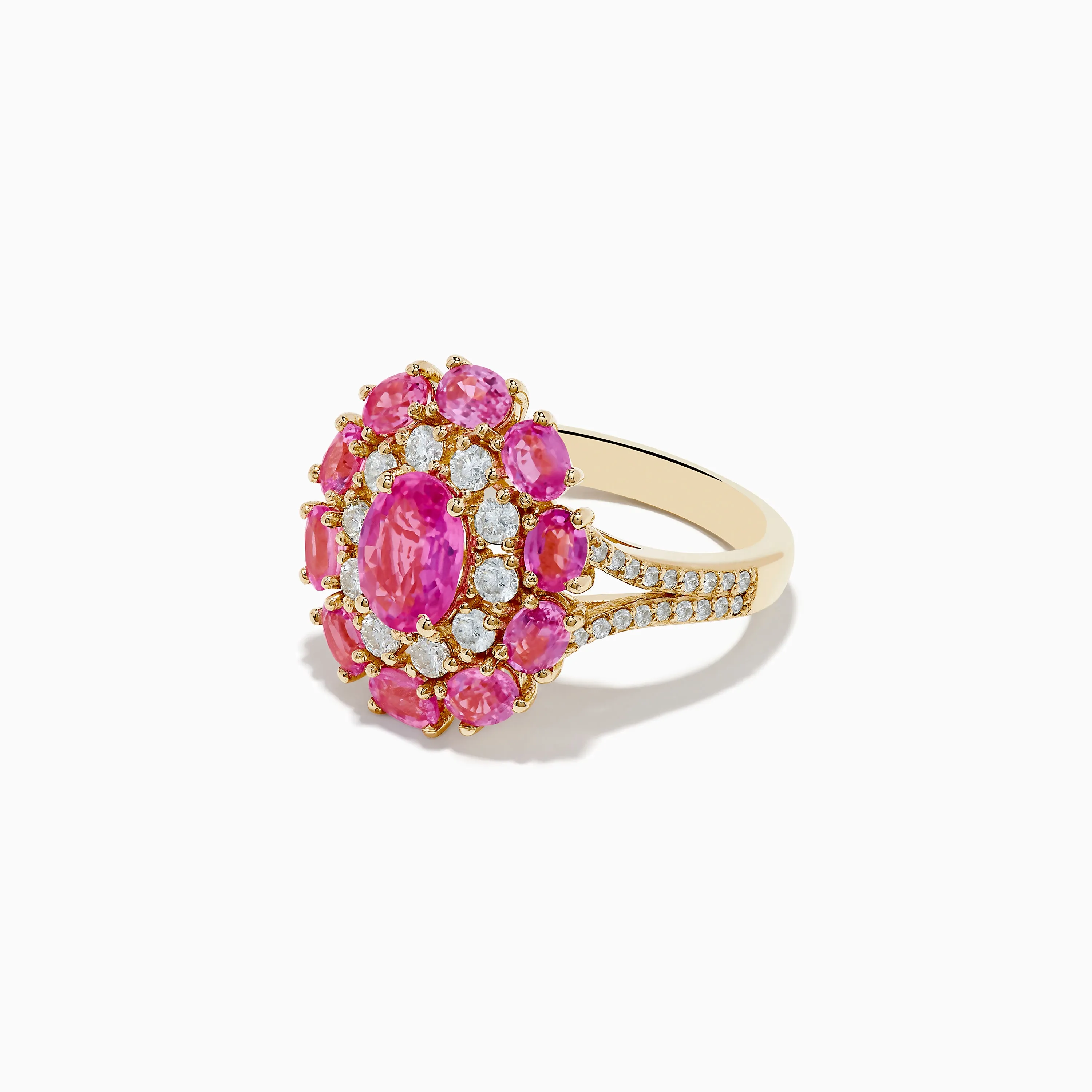 14K Yellow Gold Pink Sapphire and Diamond Ring sold by Effy product image thumbnail 2