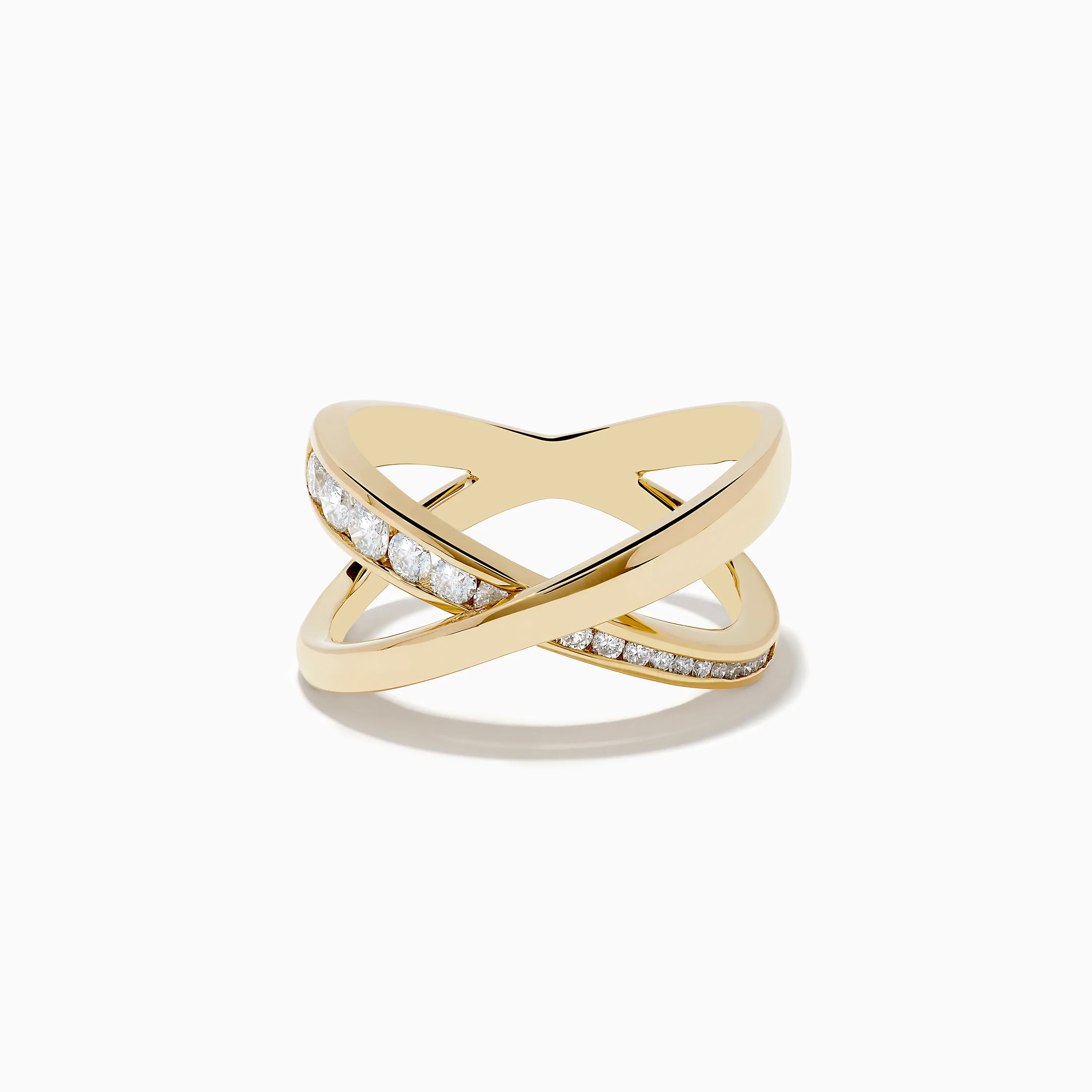D'Oro 14K Yellow Gold Diamond Criss Cross Ring sold by Effy
