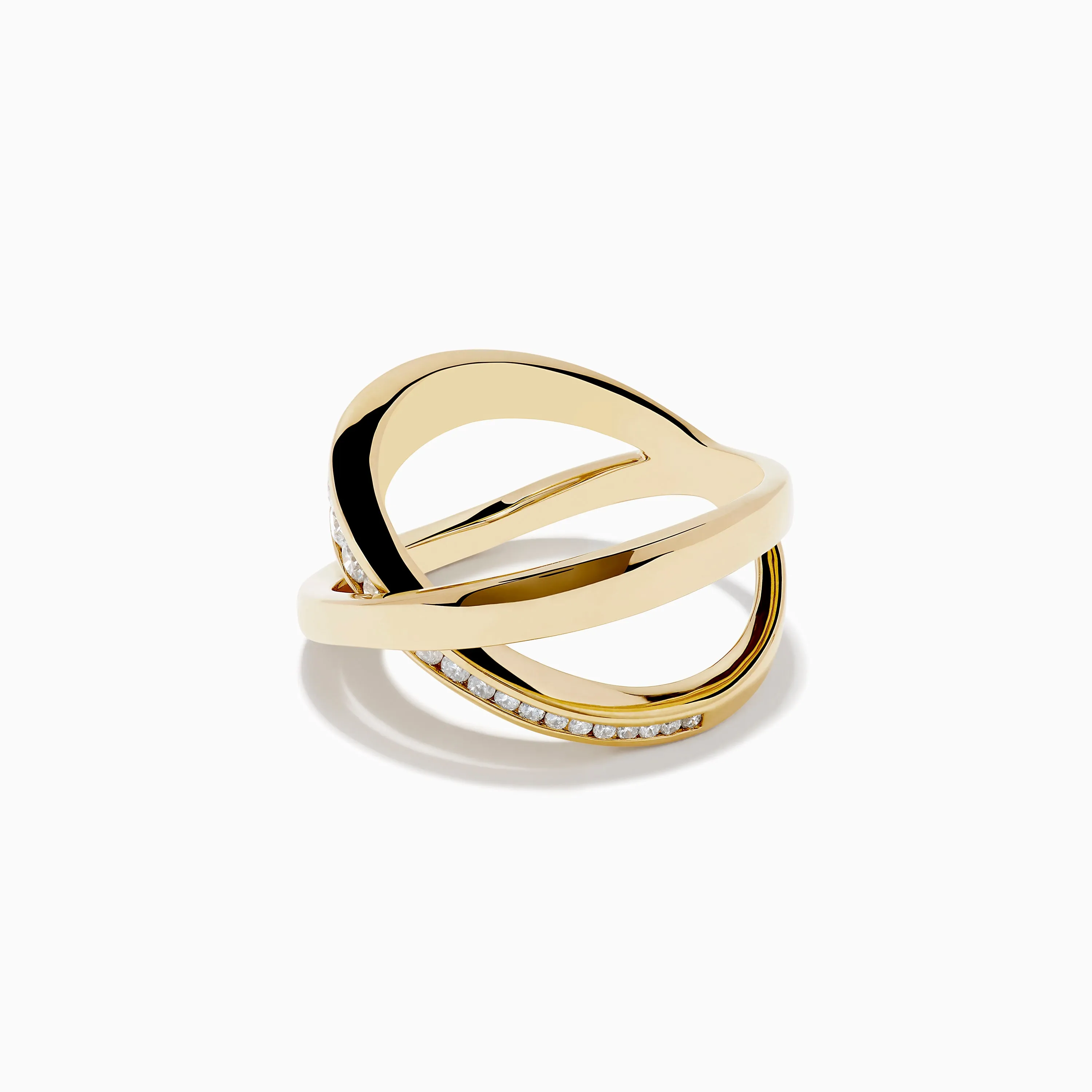 D'Oro 14K Yellow Gold Diamond Criss Cross Ring sold by Effy product image thumbnail 2