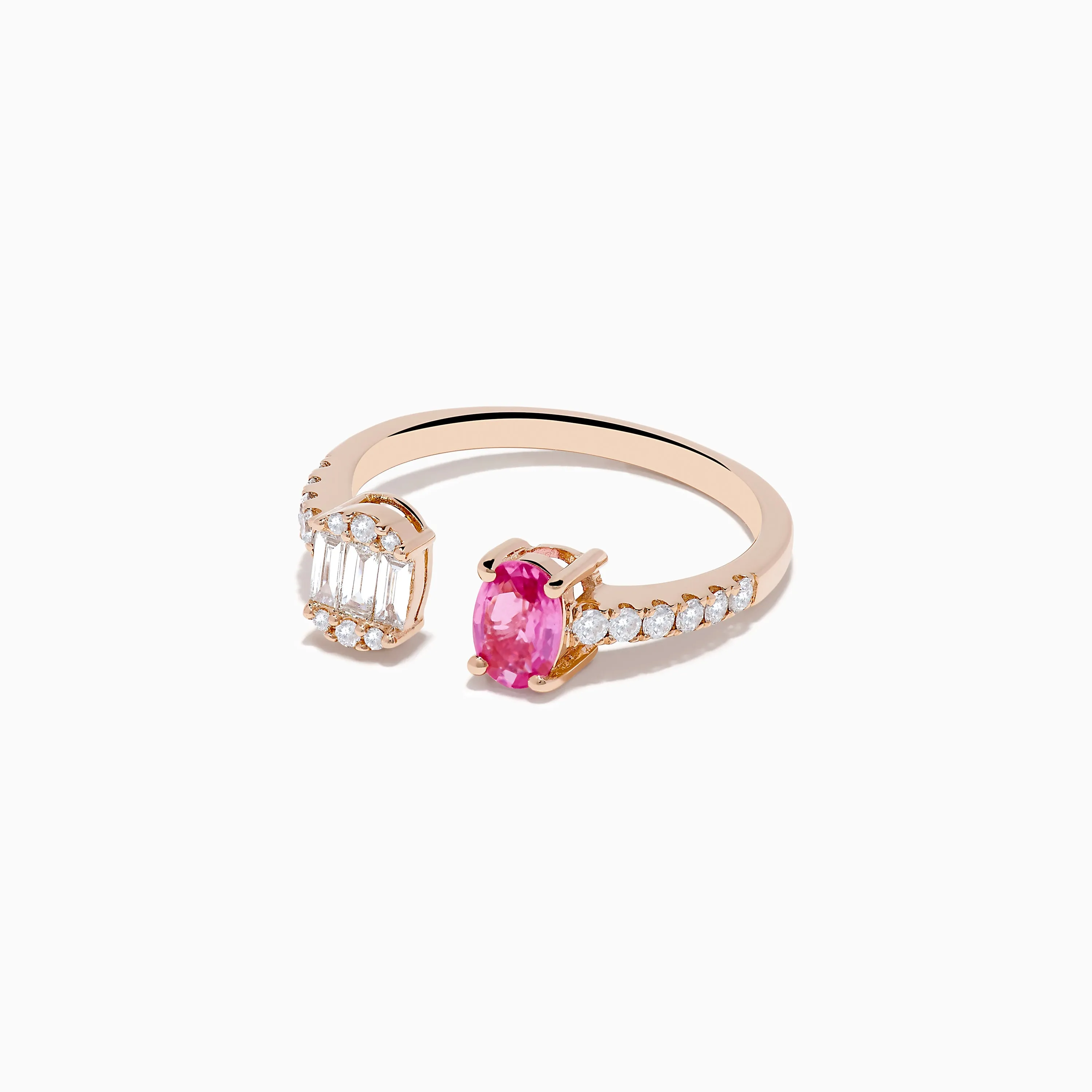 14K Rose Gold Pink Sapphire and Diamond Toi Et Moi Ring sold by Effy product image thumbnail 2