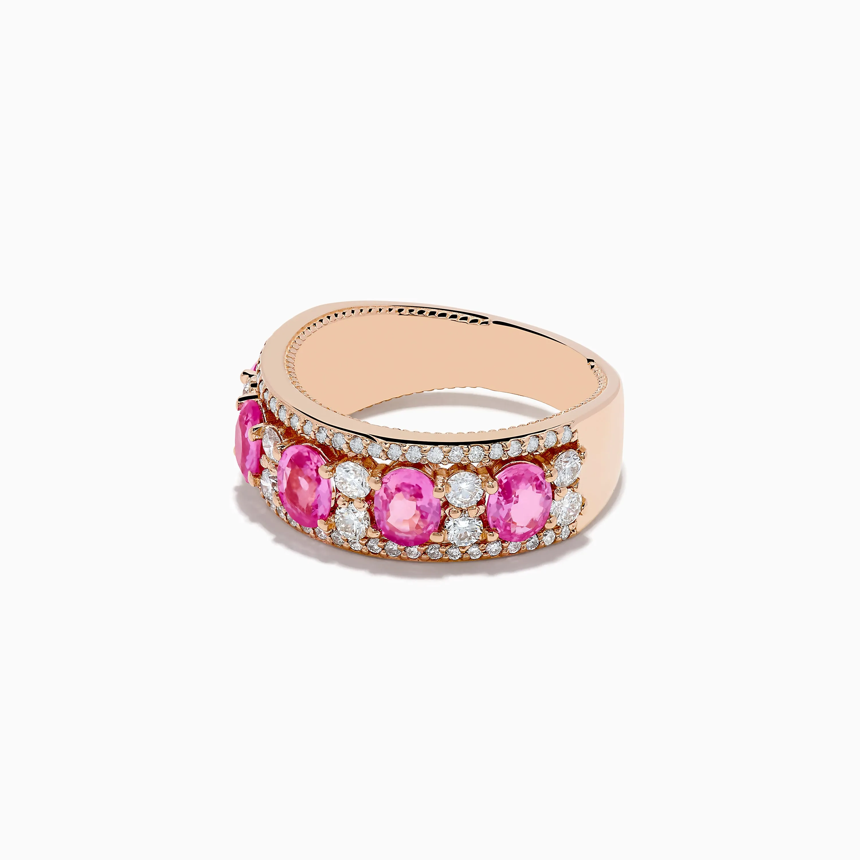 14K Rose Gold Pink Sapphire and Diamond Ring sold by Effy product image thumbnail 2