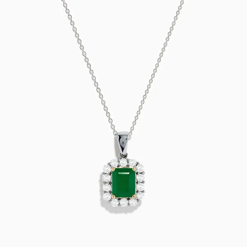 Brasilica 14K Two-Tone Gold Emerald and Diamond Pendant sold by Effy