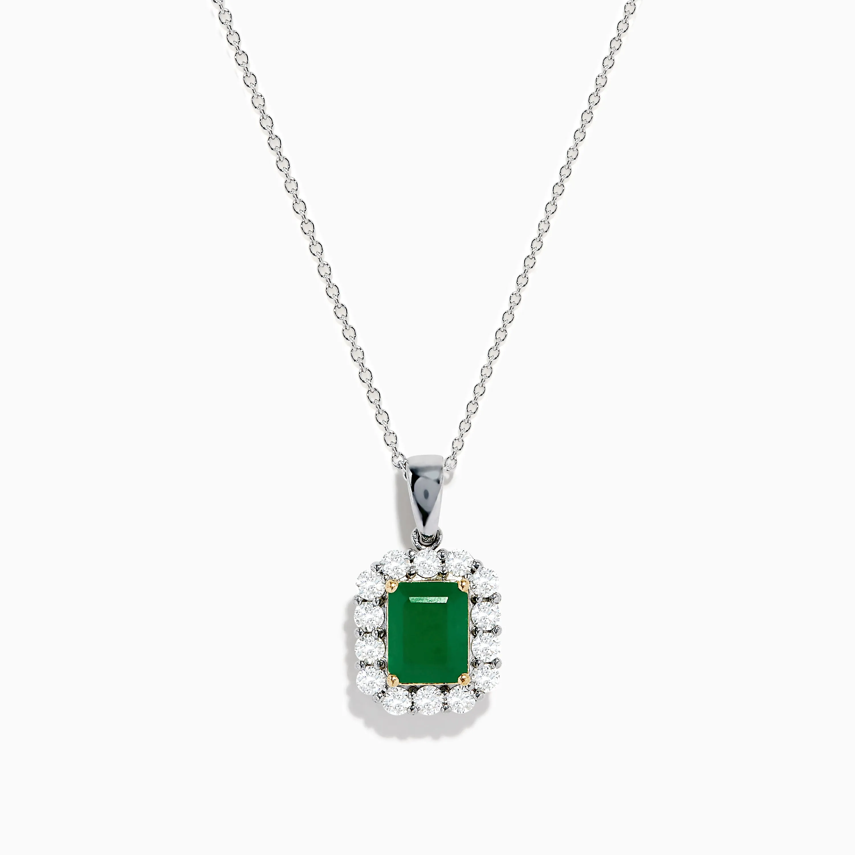 Brasilica 14K Two-Tone Gold Emerald and Diamond Pendant sold by Effy
