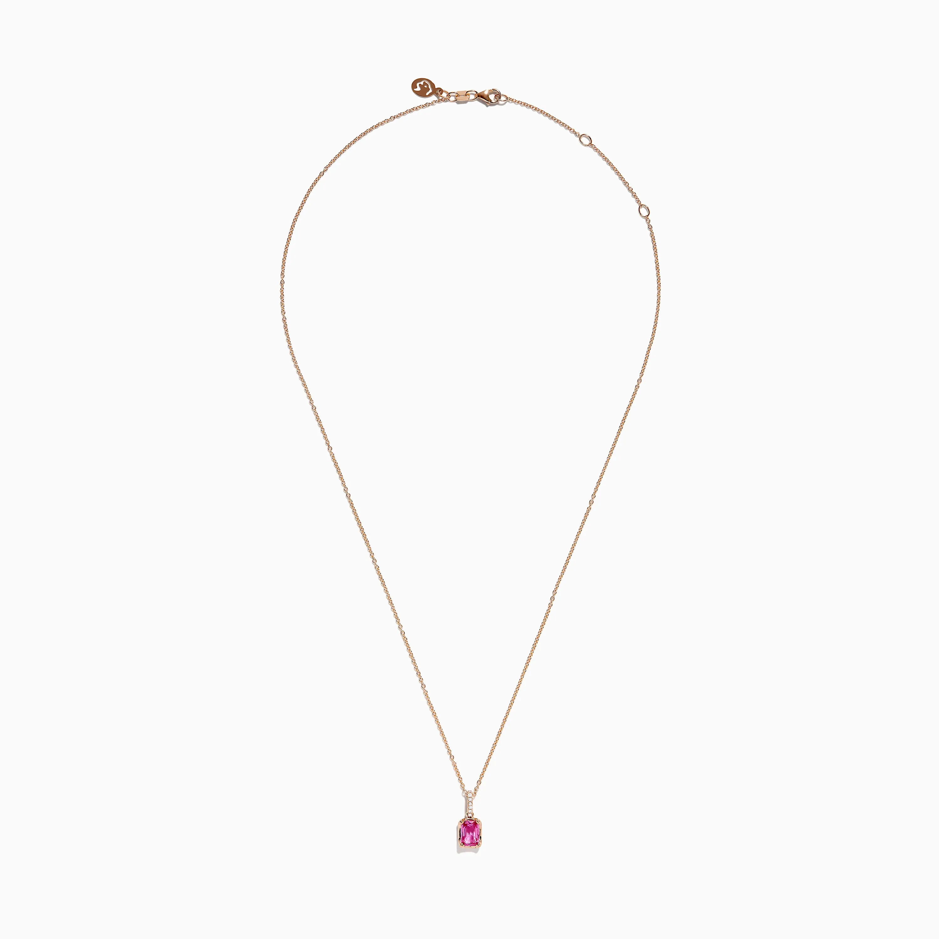 14K Rose Gold Pink Sapphire Solitaire Pendant sold by Effy product image thumbnail 2