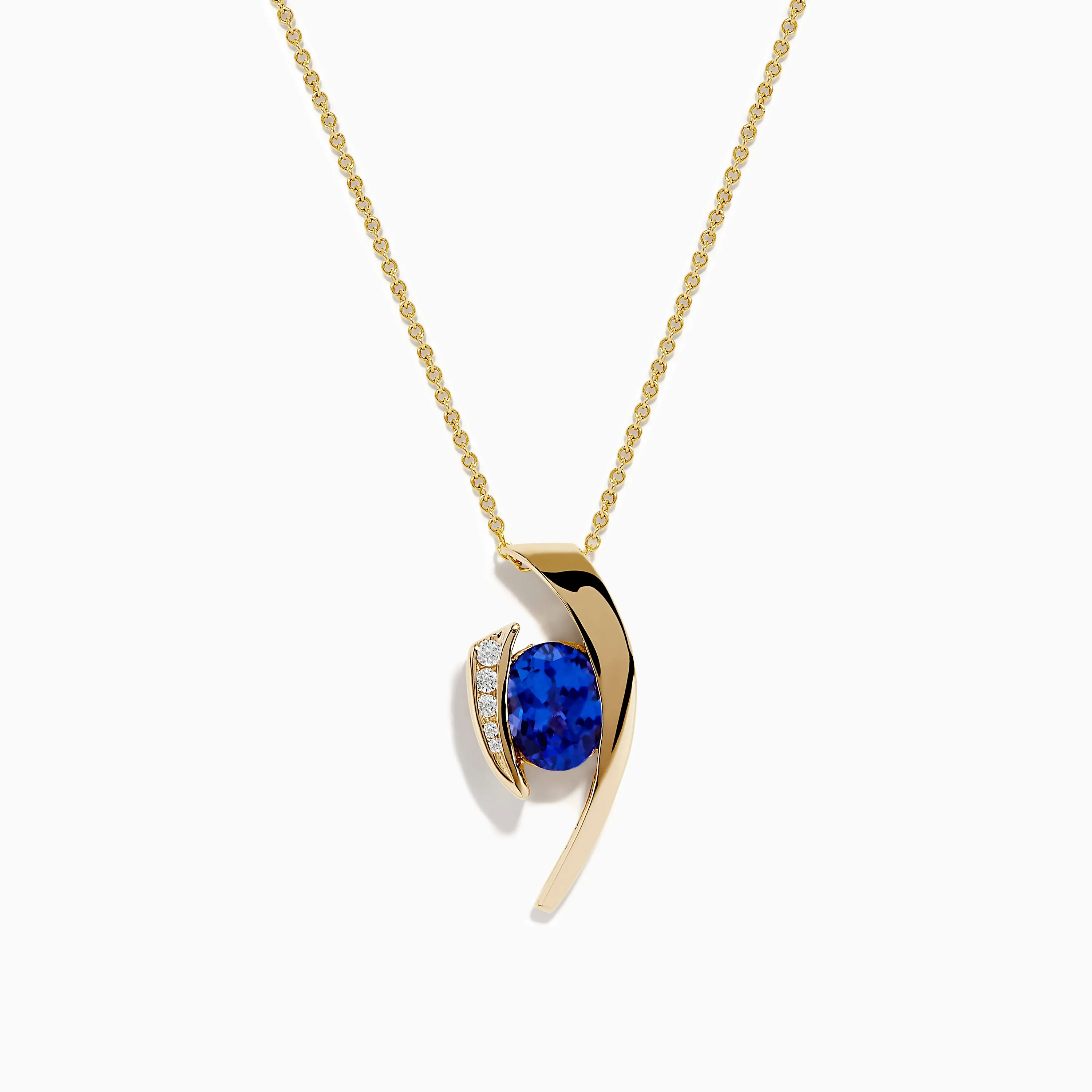 Nahla Siri 14K Yellow Gold Floating Tanzanite and Diamond Pendant sold by Effy