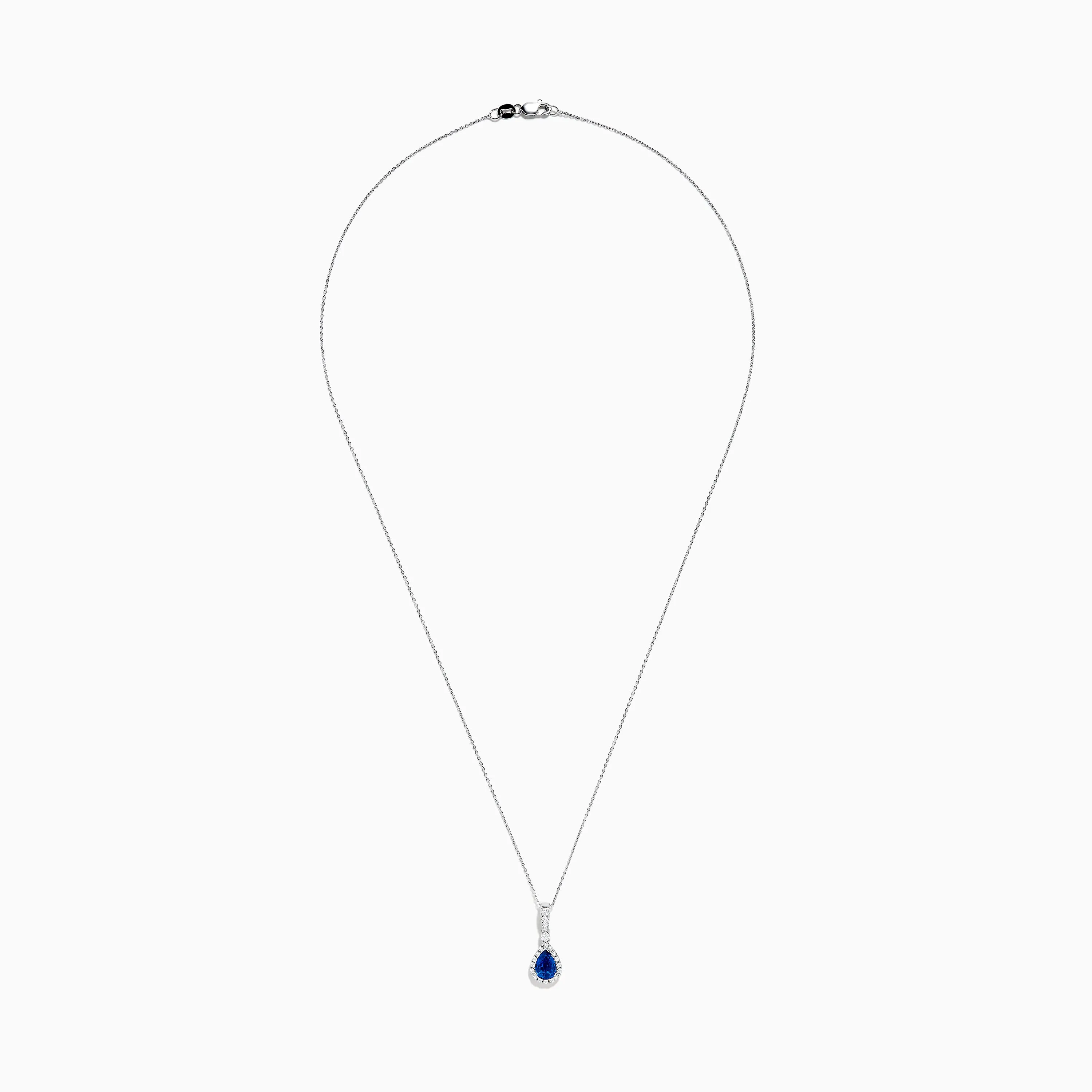 14K White Gold Pear Shape Blue Sapphire and Diamond Pendant sold by Effy product image thumbnail 2