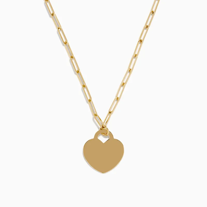 14K Yellow Gold Heart on a Paperclip Chain Necklace sold by Effy