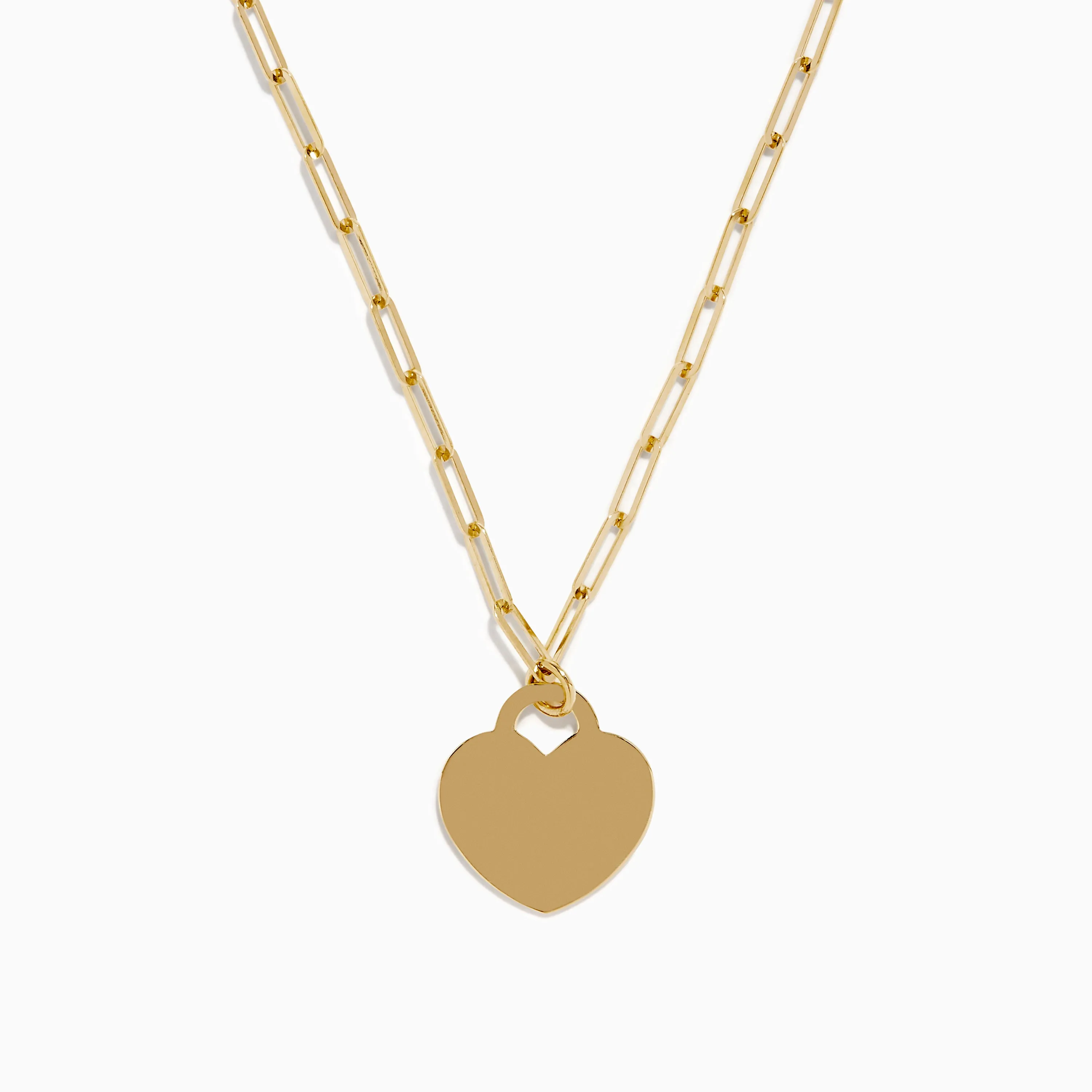 14K Yellow Gold Heart on a Paperclip Chain Necklace sold by Effy