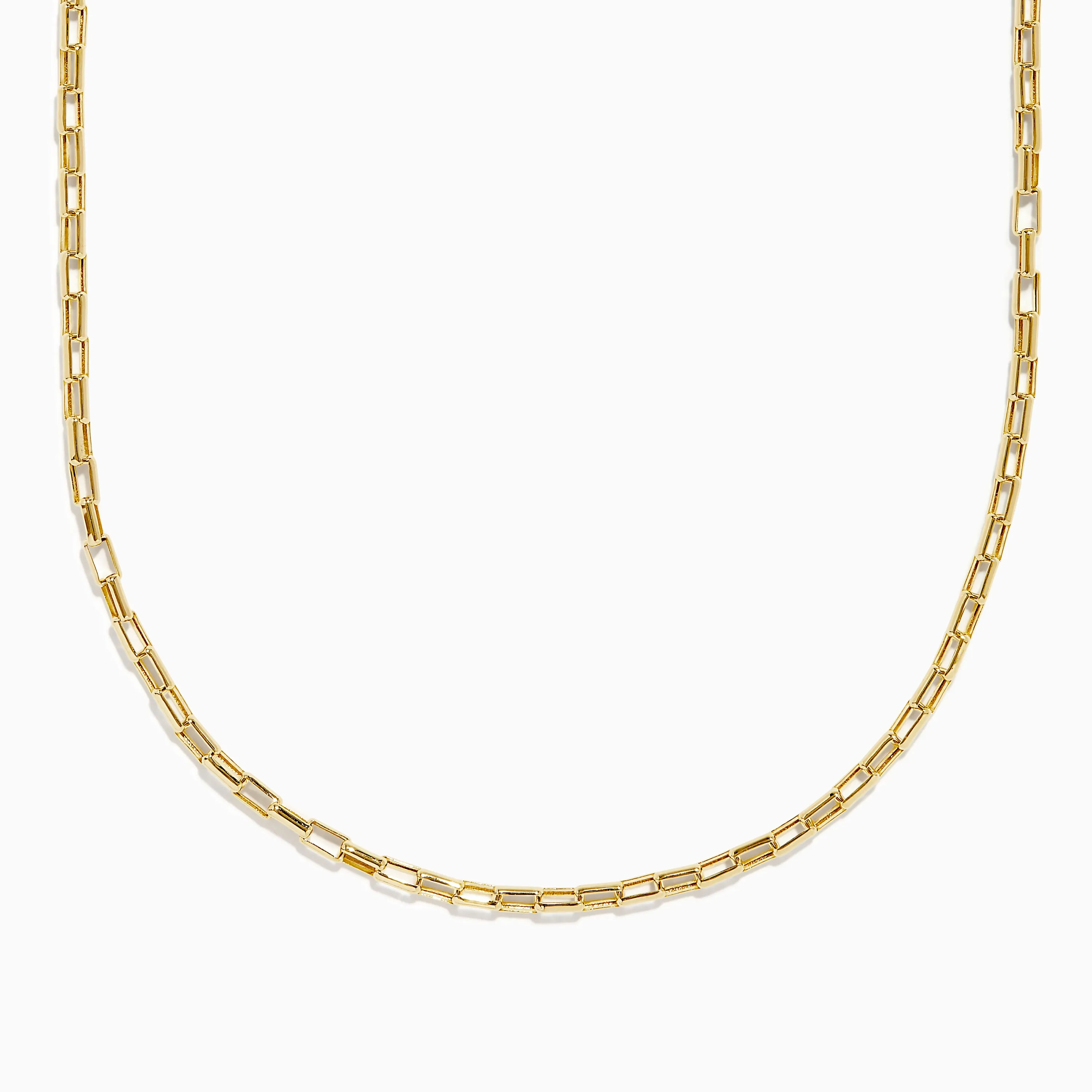 14K Yellow Gold Hollow Rectangle Link Necklace sold by Effy