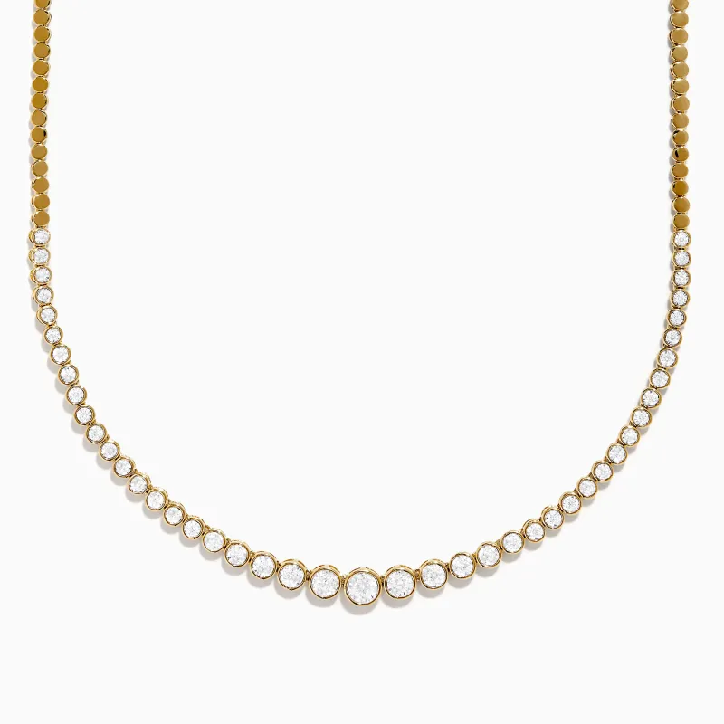 14K Yellow Gold Graduated Diamond Tennis Necklace sold by Effy