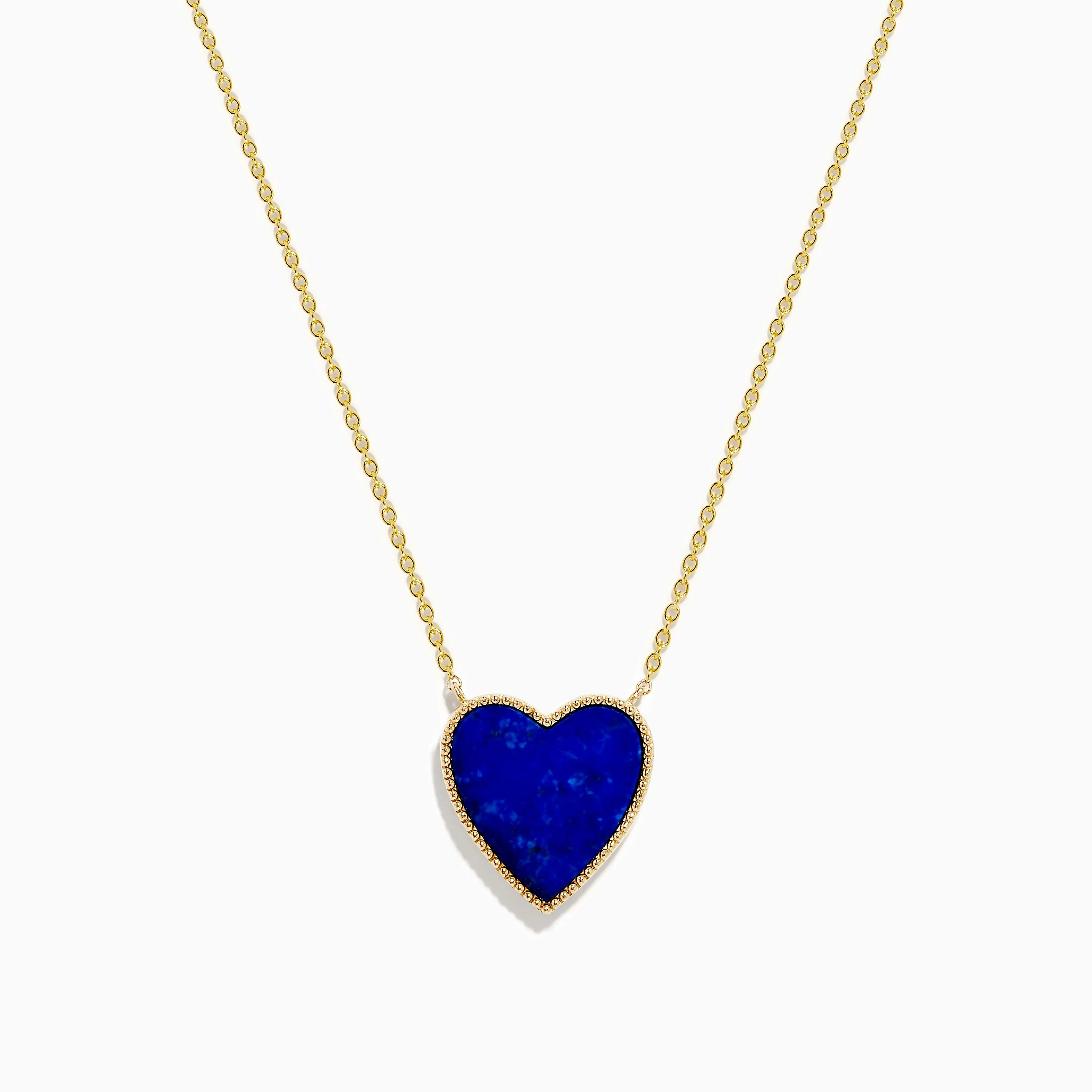 14K Gold Lapis Lazuli and Diamond Reversible Heart Necklace sold by Effy
