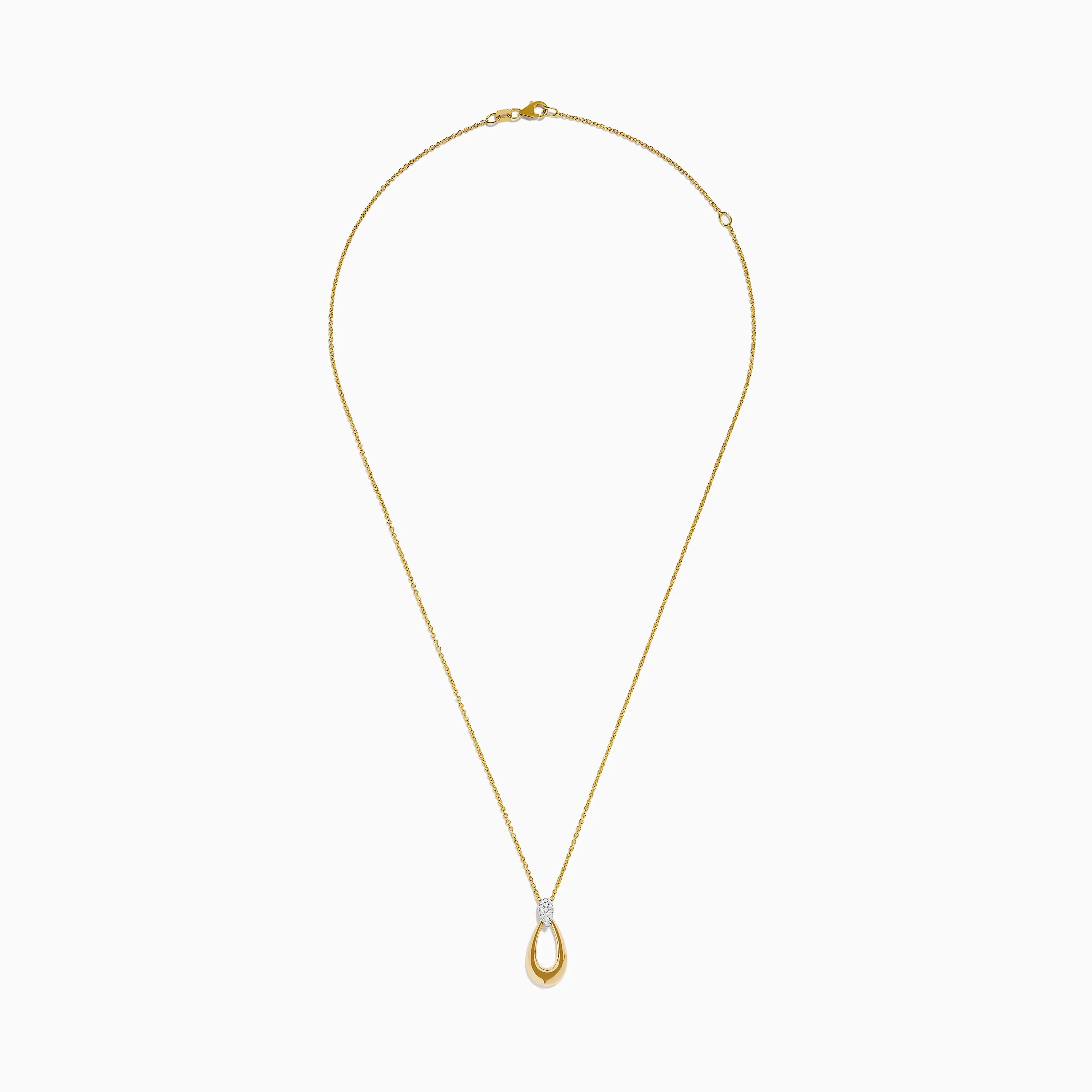 14K Two-Tone Gold and Diamond Dewdrop Pendant sold by Effy product image thumbnail 2