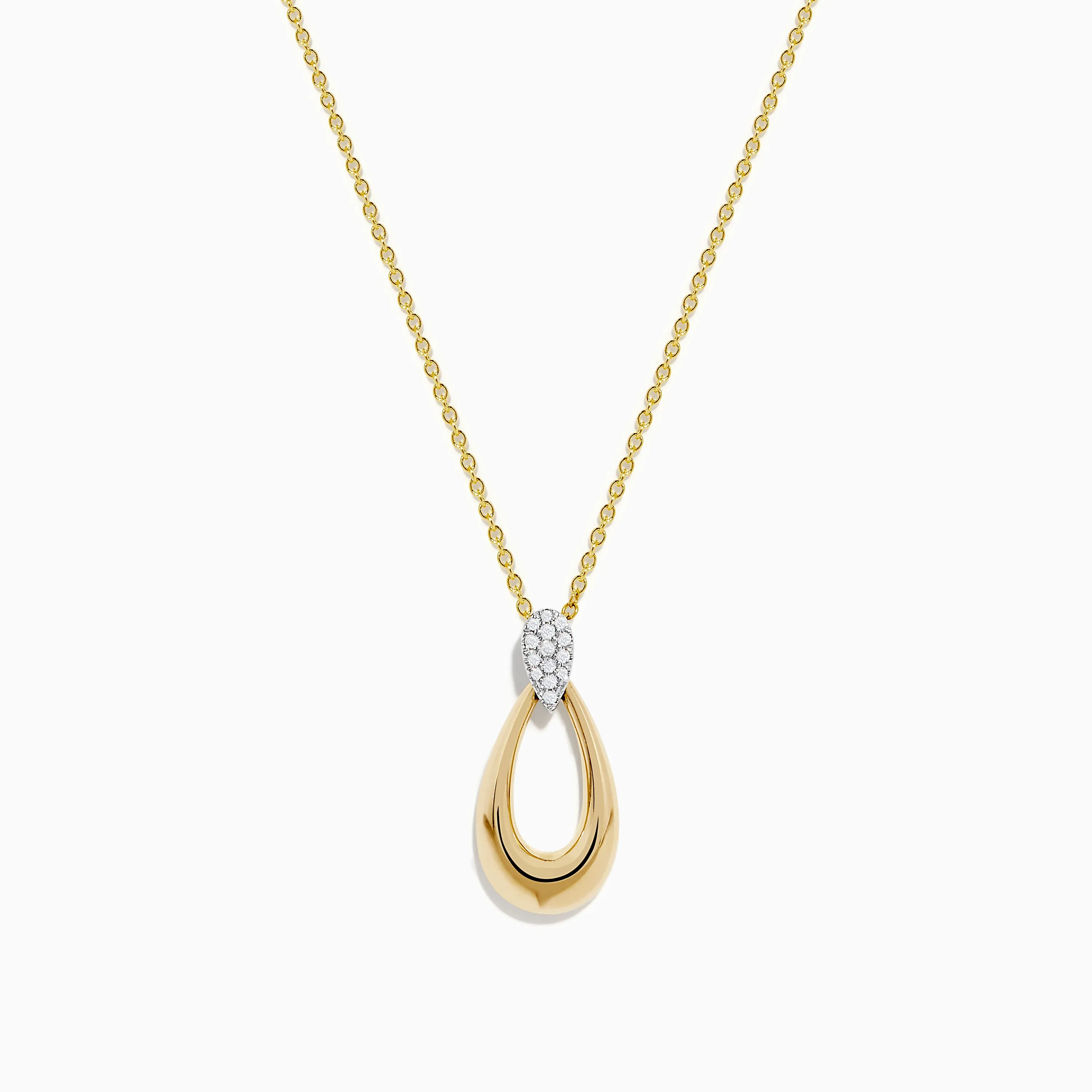 14K Two-Tone Gold and Diamond Dewdrop Pendant sold by Effy