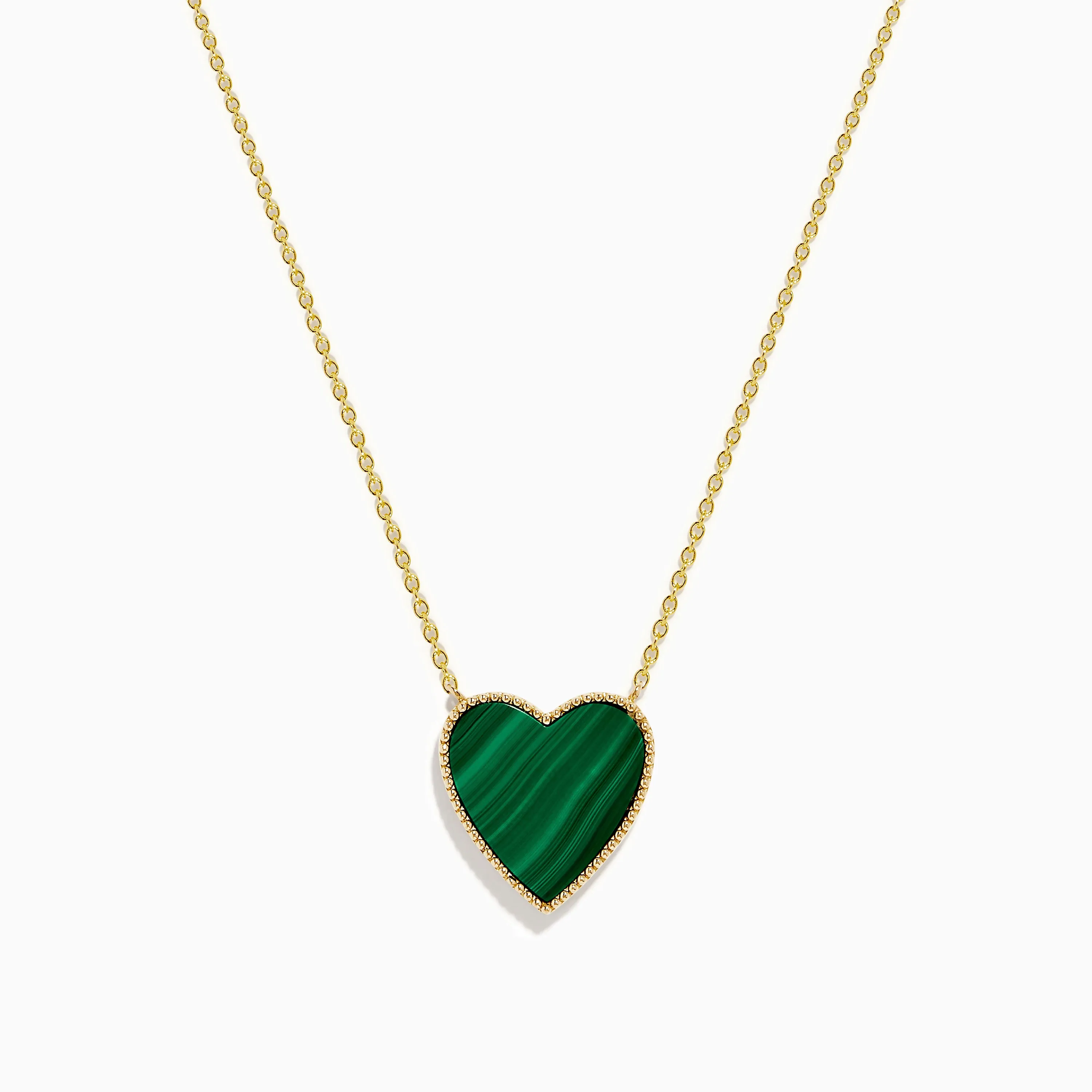 14K Gold Malachite and Diamond Reversible Heart Necklace sold by Effy