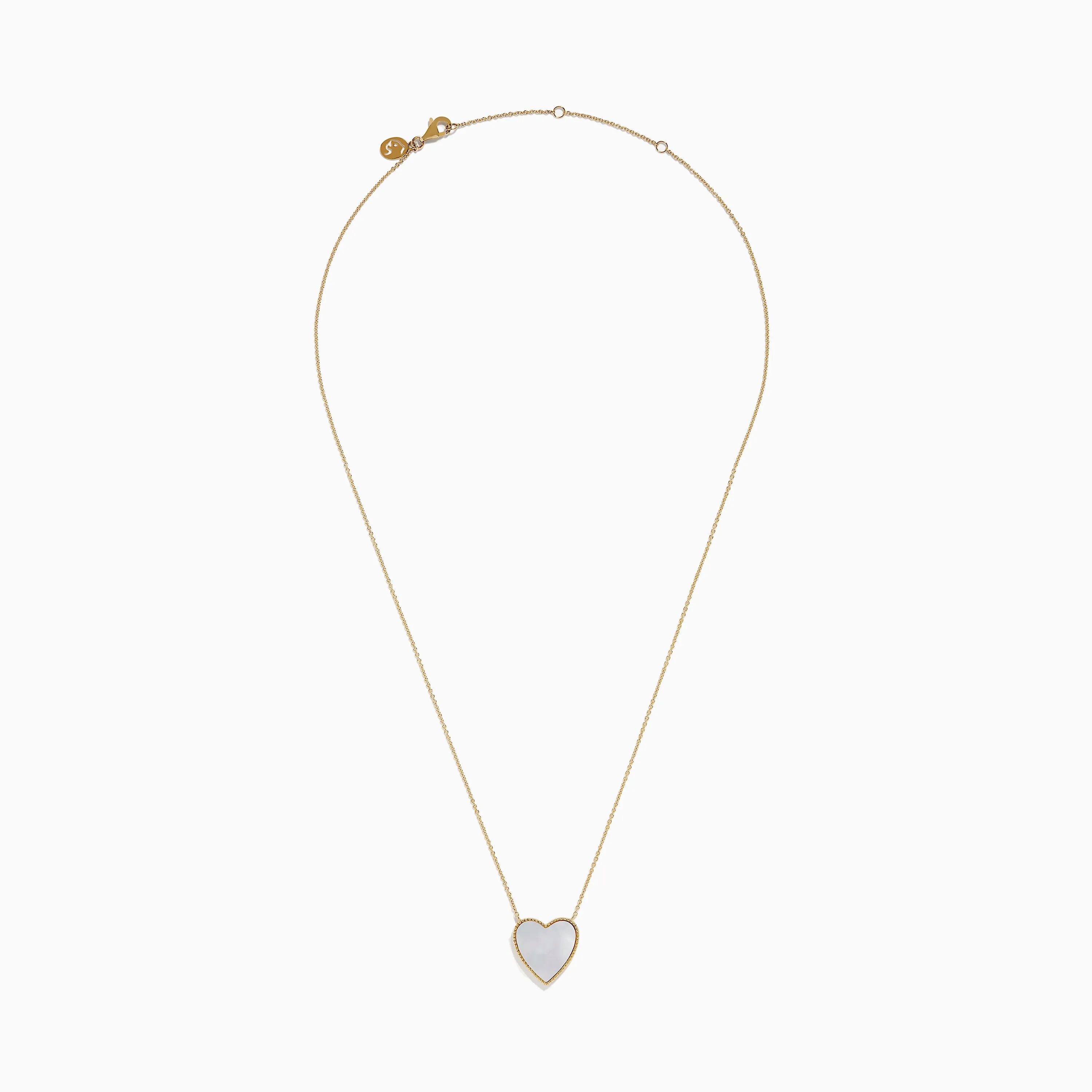 14K Gold Mother of Pearl and Diamond Reversible Heart Necklace sold by Effy product image thumbnail 3
