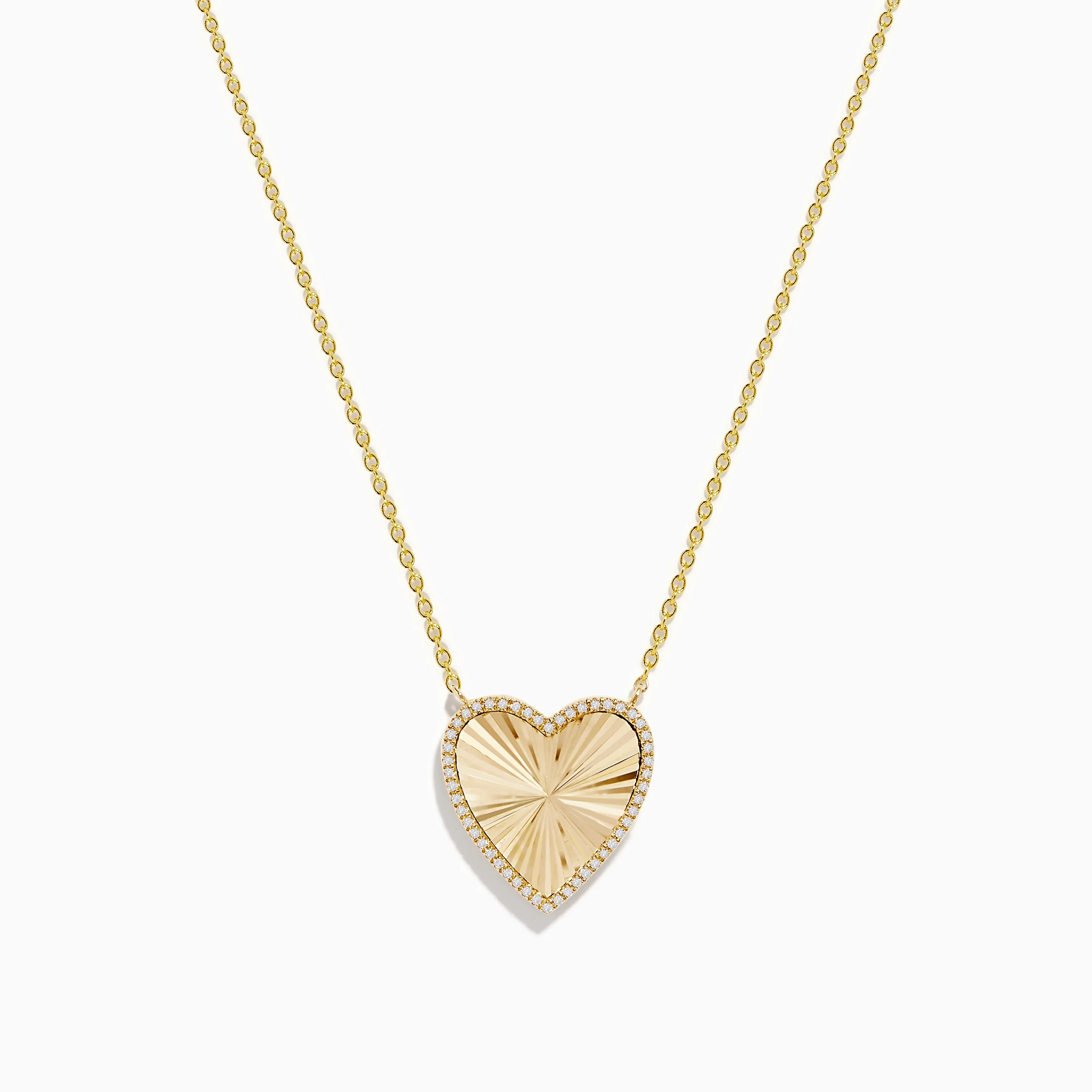 14K Gold Mother of Pearl and Diamond Reversible Heart Necklace sold by Effy product image thumbnail 2