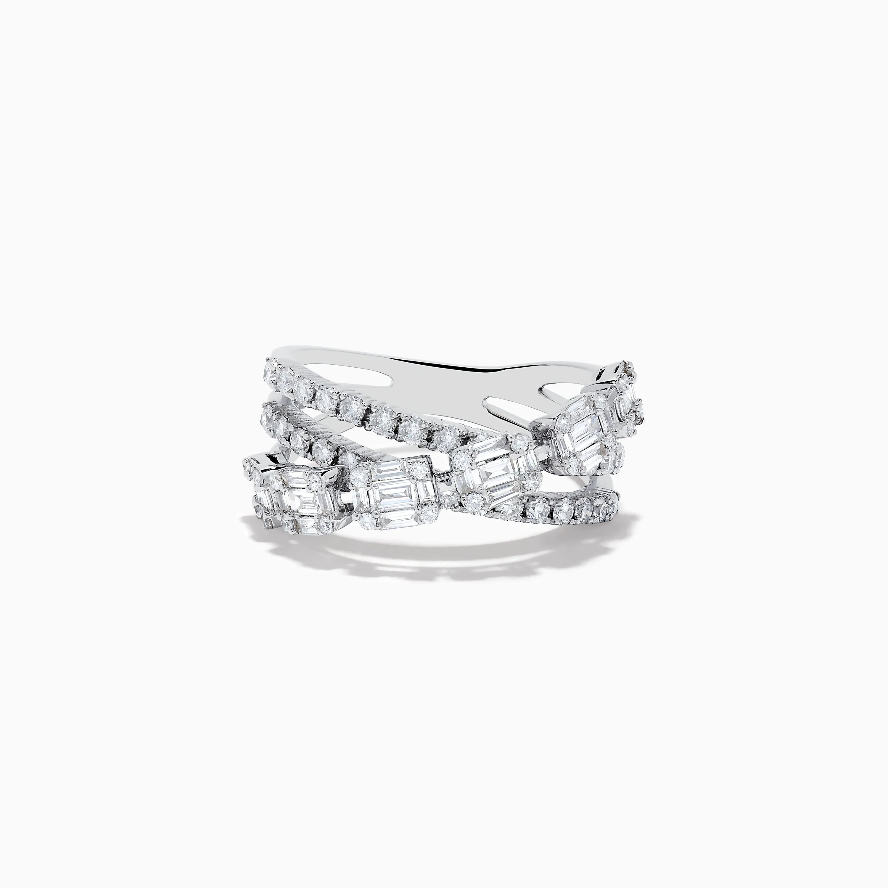 Classique 14K White Gold Diamond Crossover Ring sold by Effy