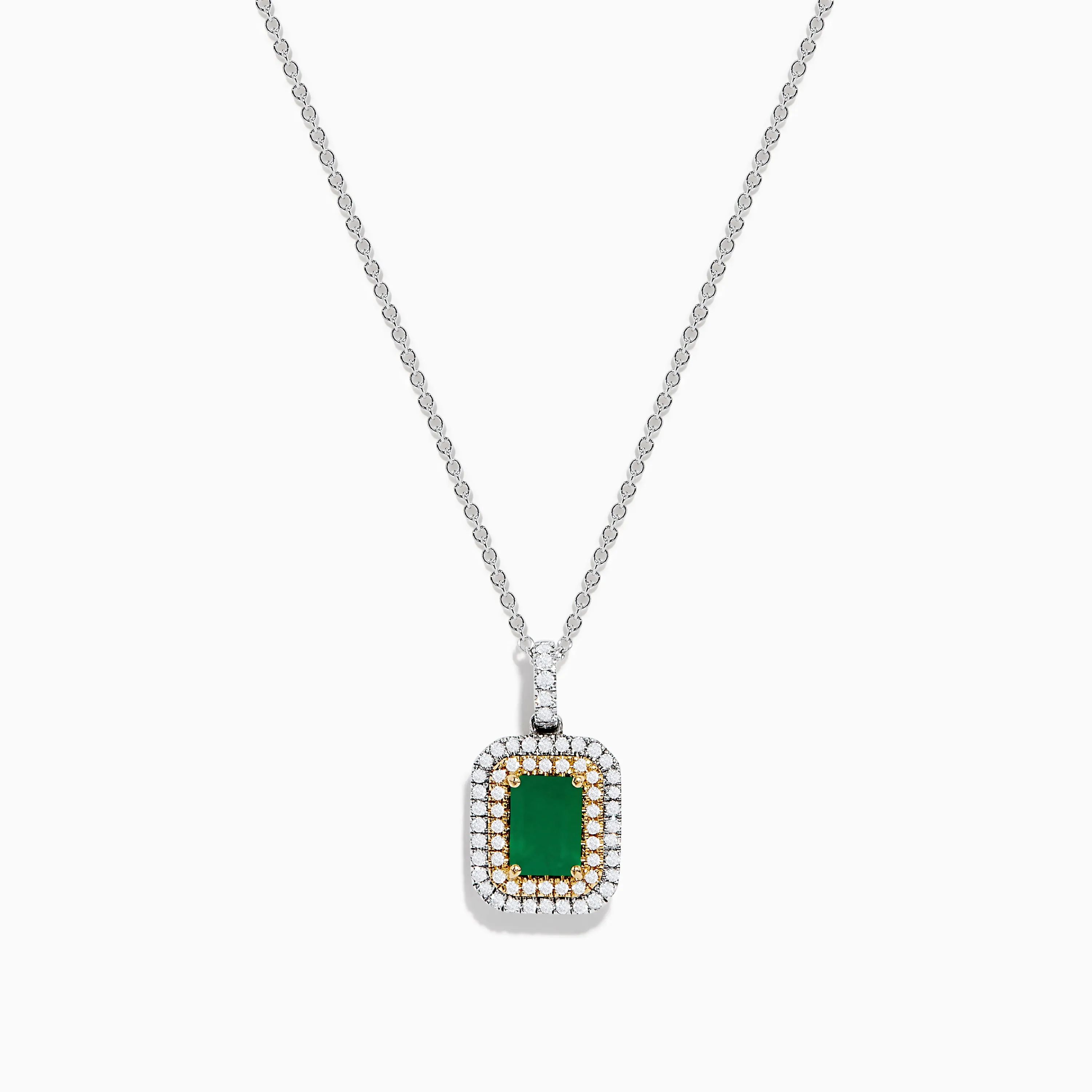 Brasilica 14K White & Yellow Gold Emerald and Diamond Pendant sold by Effy