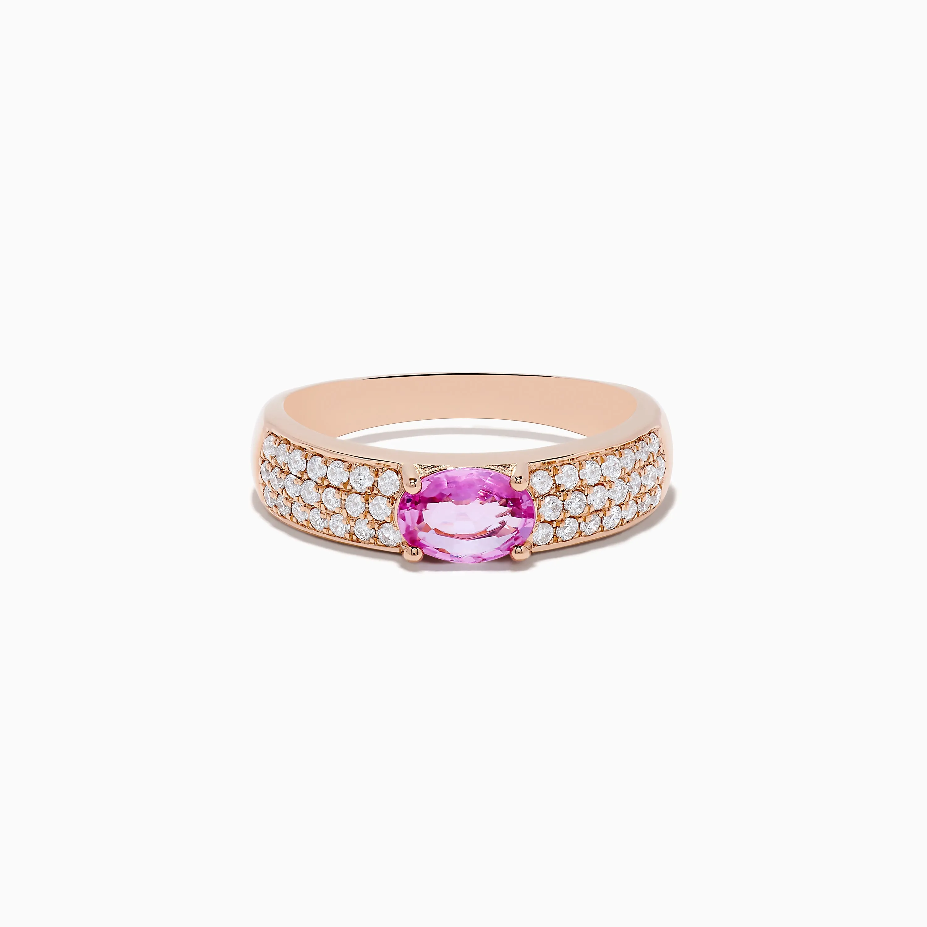 14K Rose Gold Pink Sapphire and Diamond Ring sold by Effy