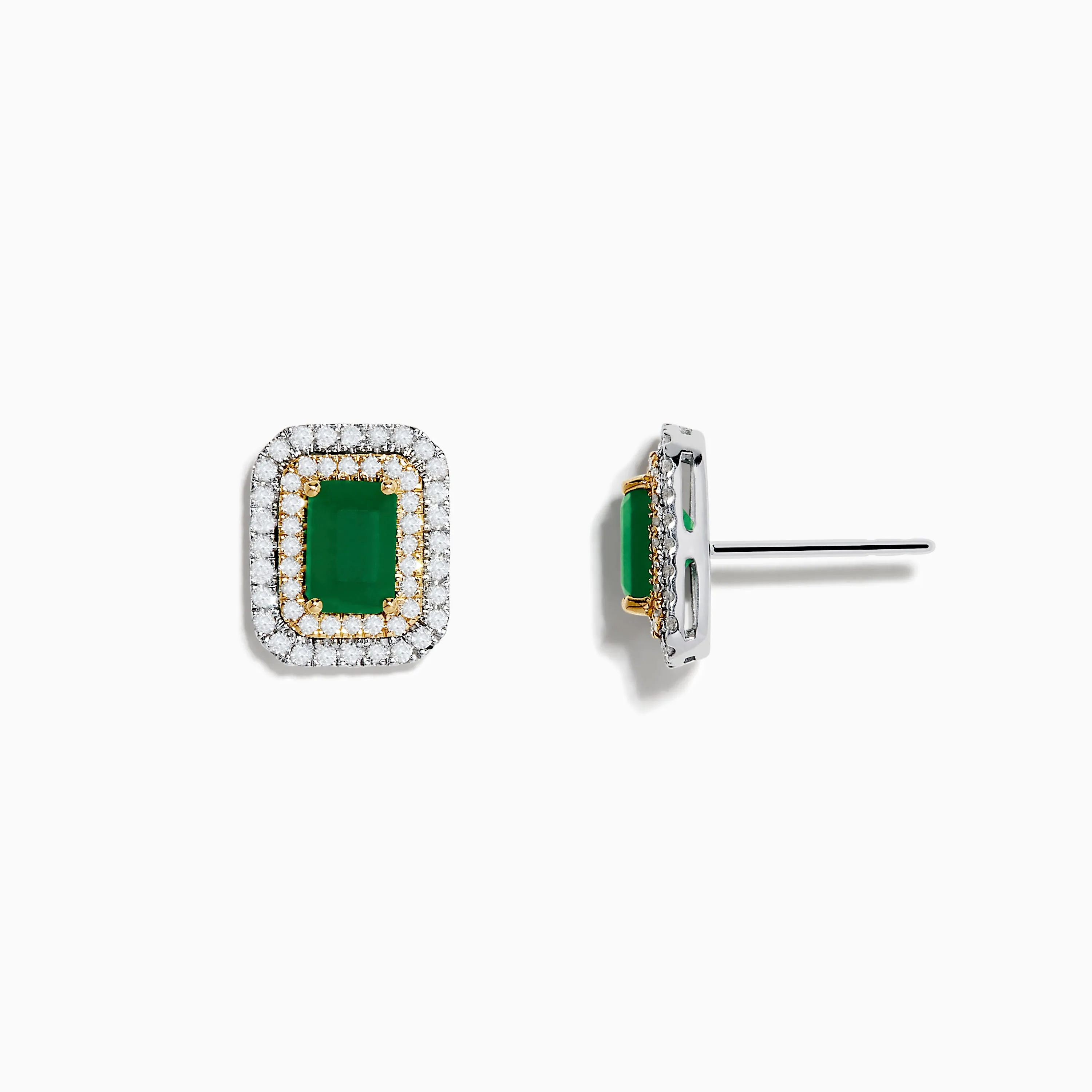 Brasilica 14K White & Yellow Gold Emerald and Diamond Earrings sold by Effy product image thumbnail 2
