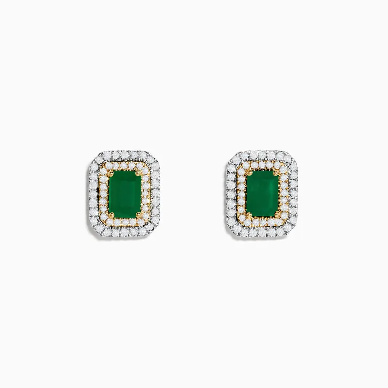 Brasilica 14K White & Yellow Gold Emerald and Diamond Earrings sold by Effy