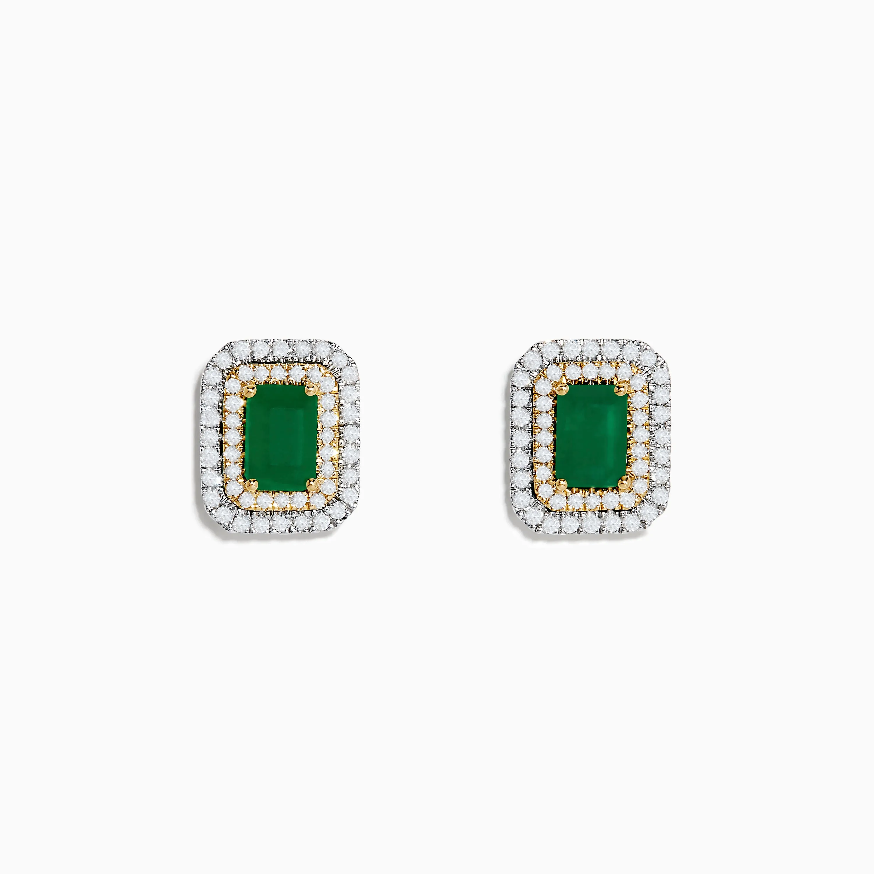 Brasilica 14K White & Yellow Gold Emerald and Diamond Earrings sold by Effy