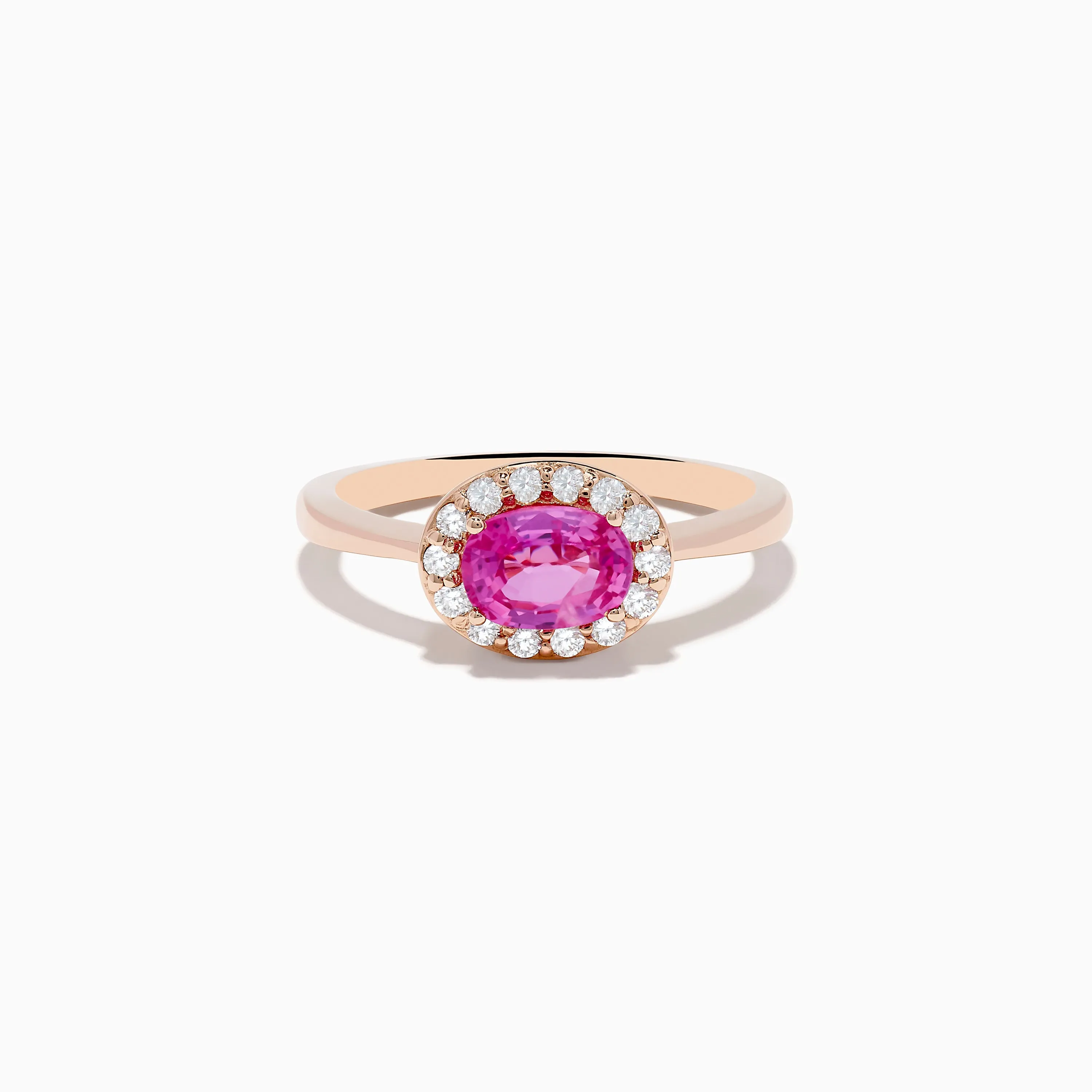 14K Rose Gold Pink Sapphire and Diamond Ring sold by Effy