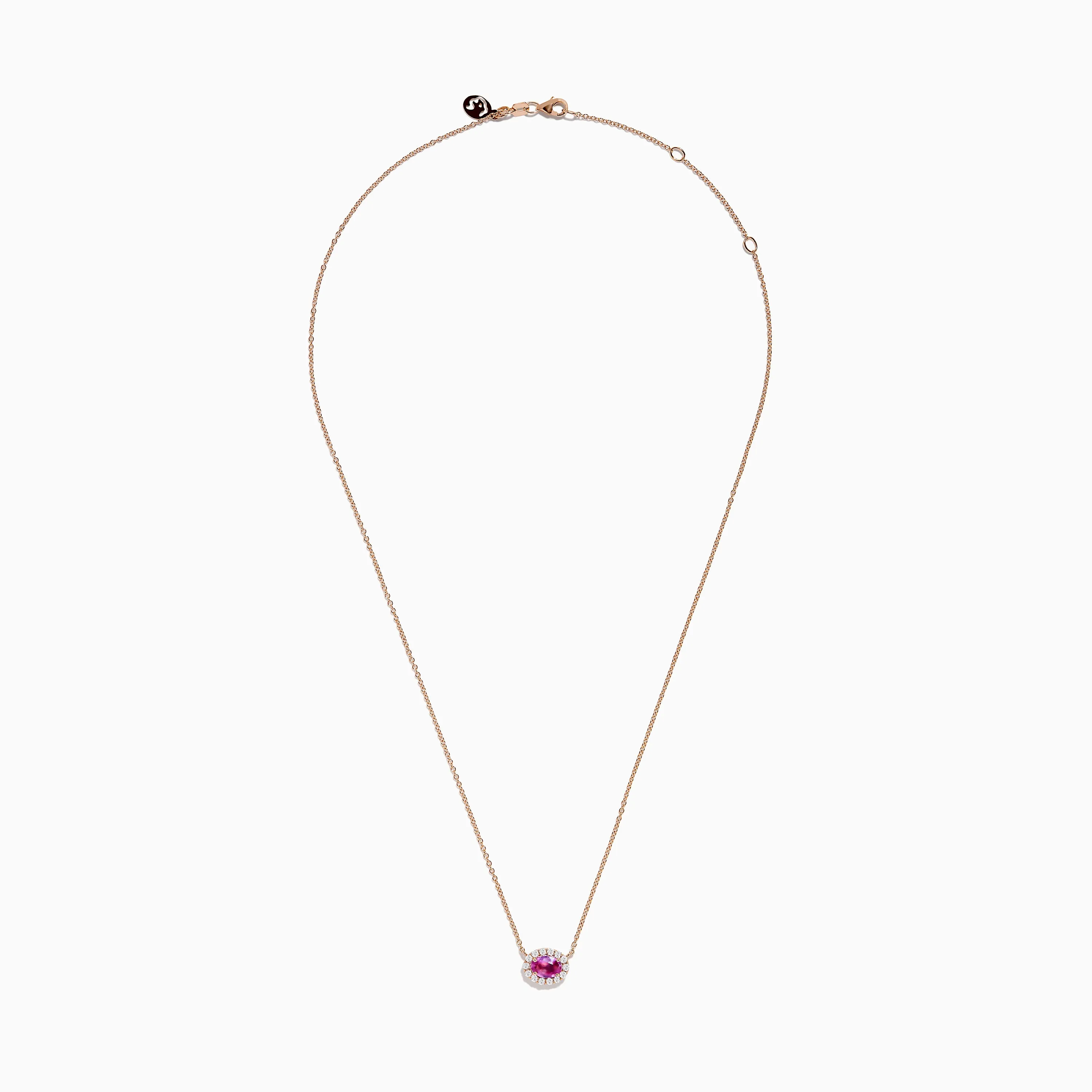 14K Rose Gold Pink Sapphire and Diamond Necklace sold by Effy product image thumbnail 2