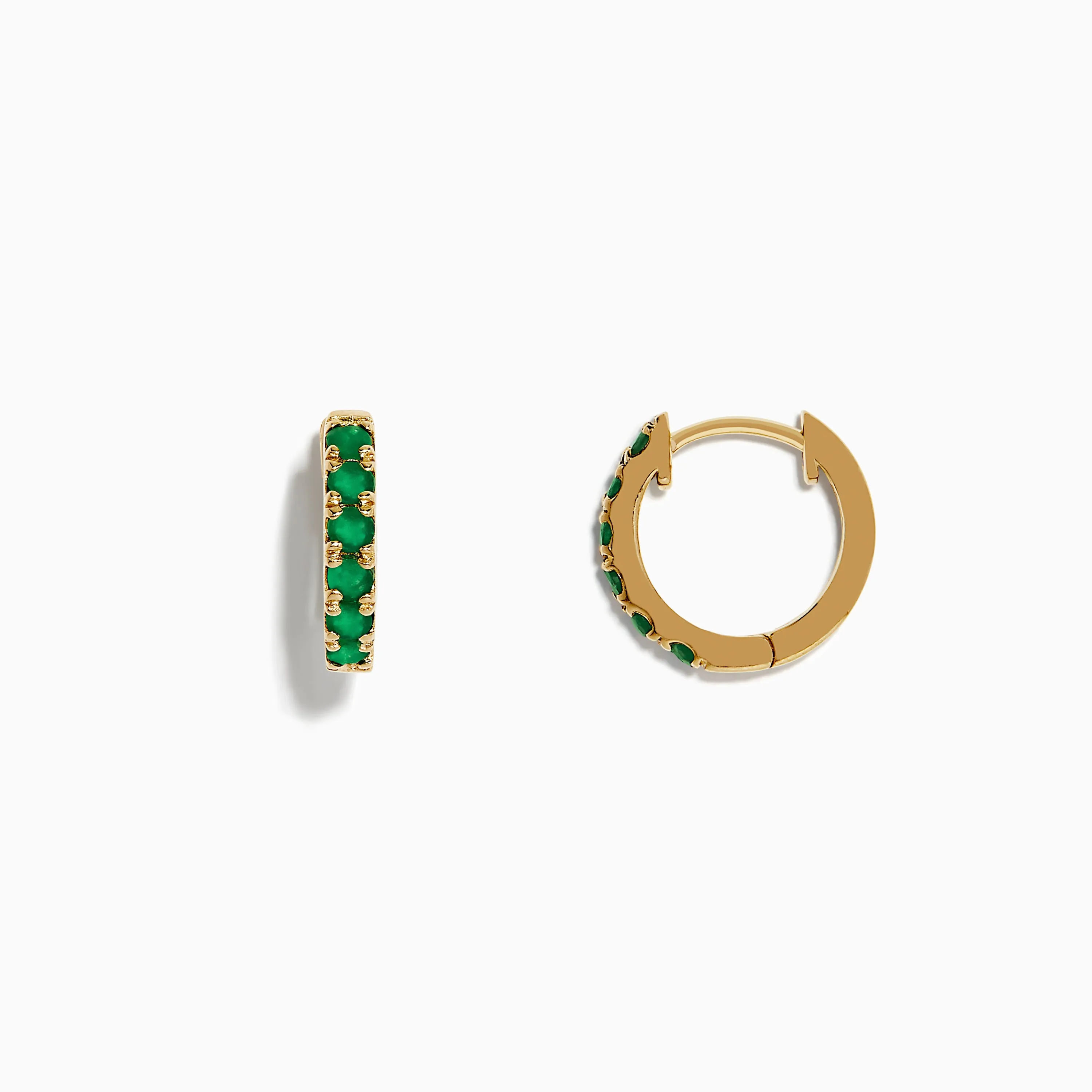 Brasilica 14K Yellow Gold Emerald Huggie Earrings sold by Effy product image thumbnail 2