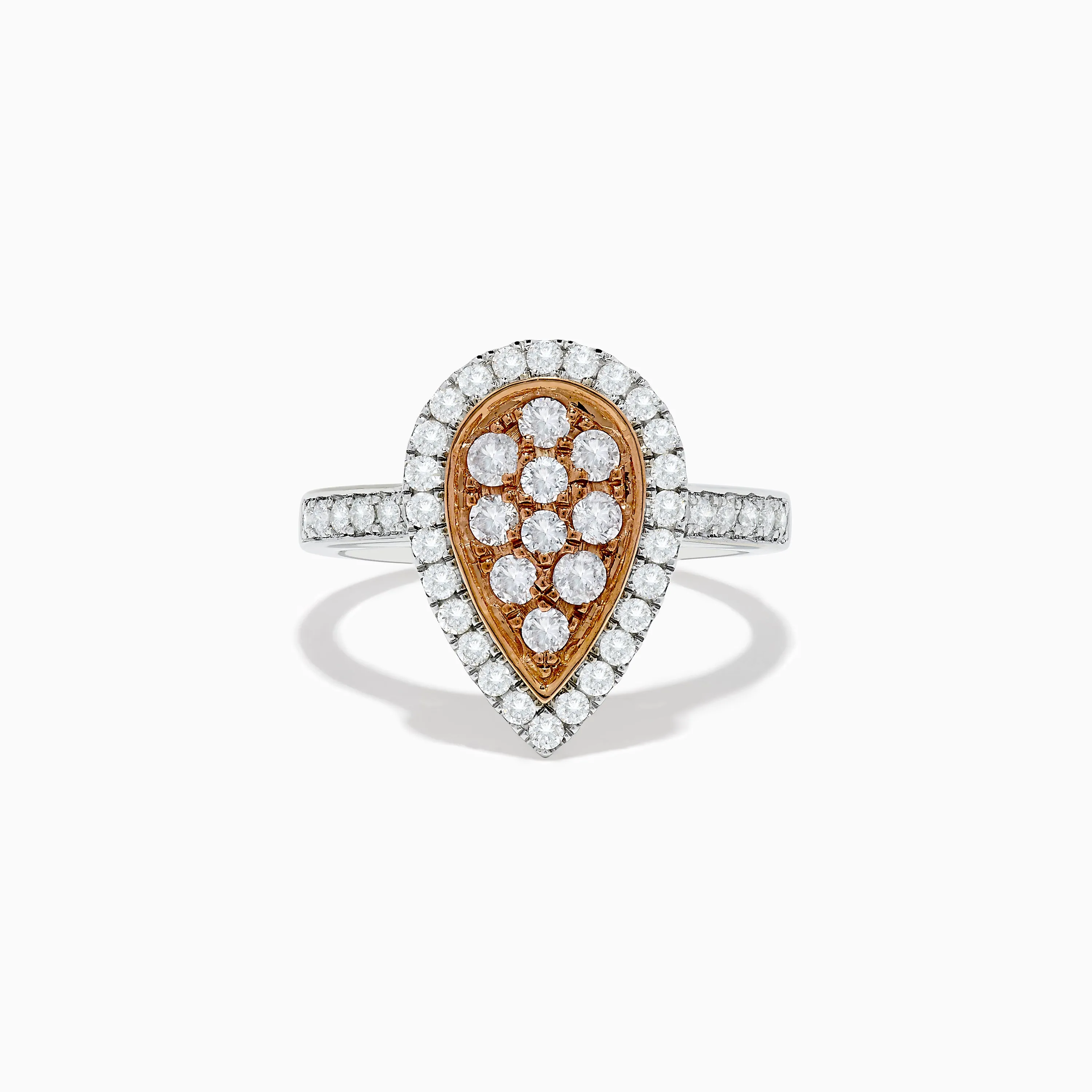 14K Two Tone Gold White and Pink Diamond Ring sold by Effy