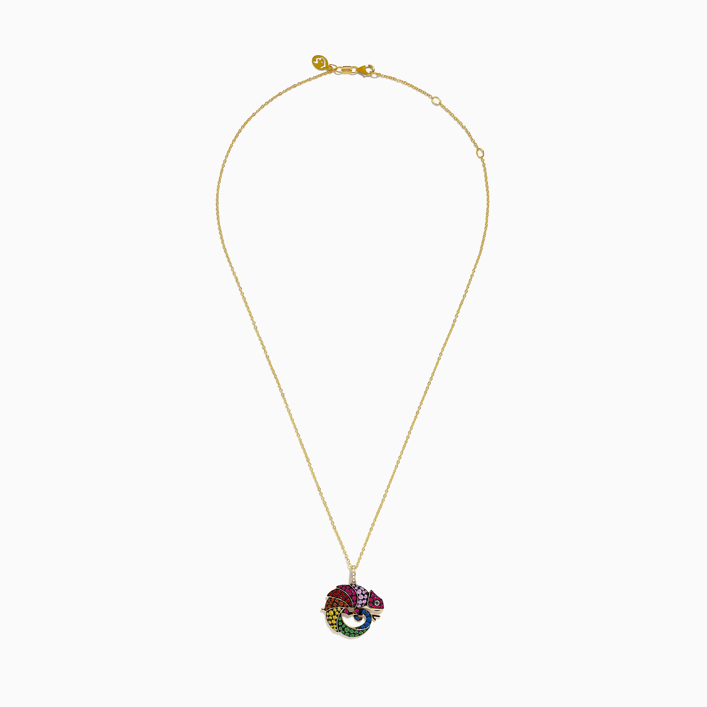 Safari 14K Yellow Gold Multi Color Sapphire and Diamond Chameleon Pendant sold by Effy product image thumbnail 2