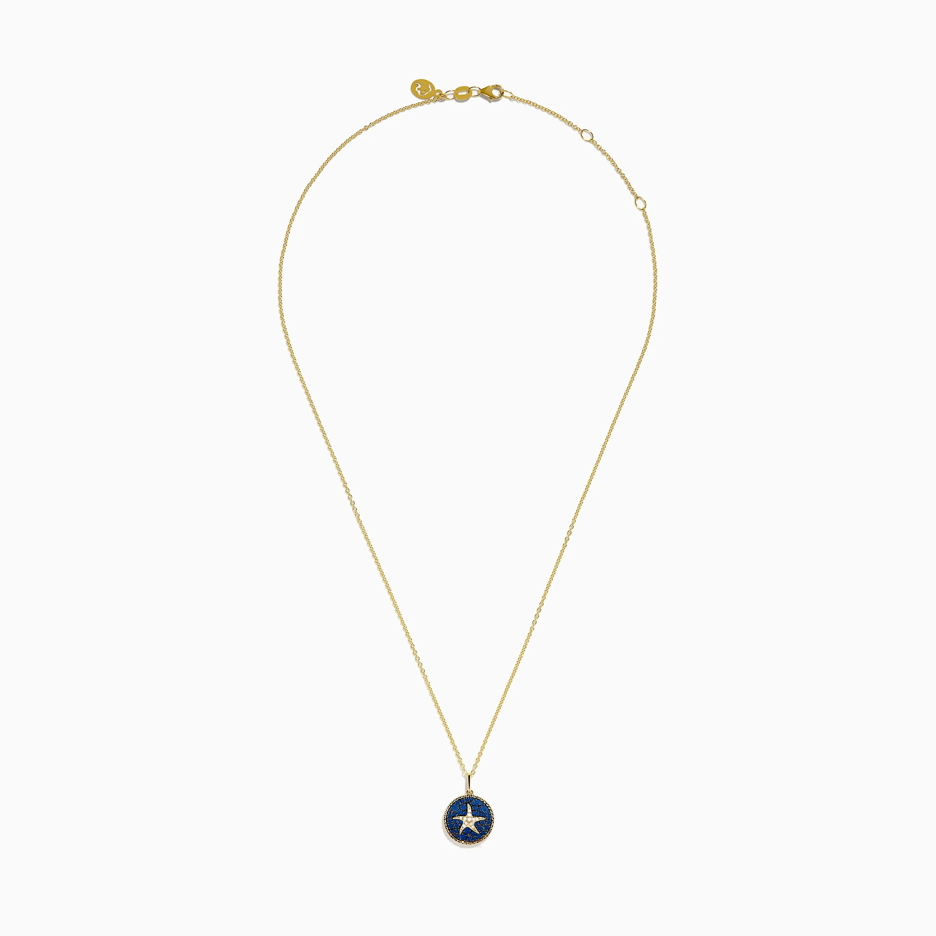 Seaside 14K Yellow Gold Sapphire and Diamond Starfish Pendant sold by Effy product image thumbnail 2