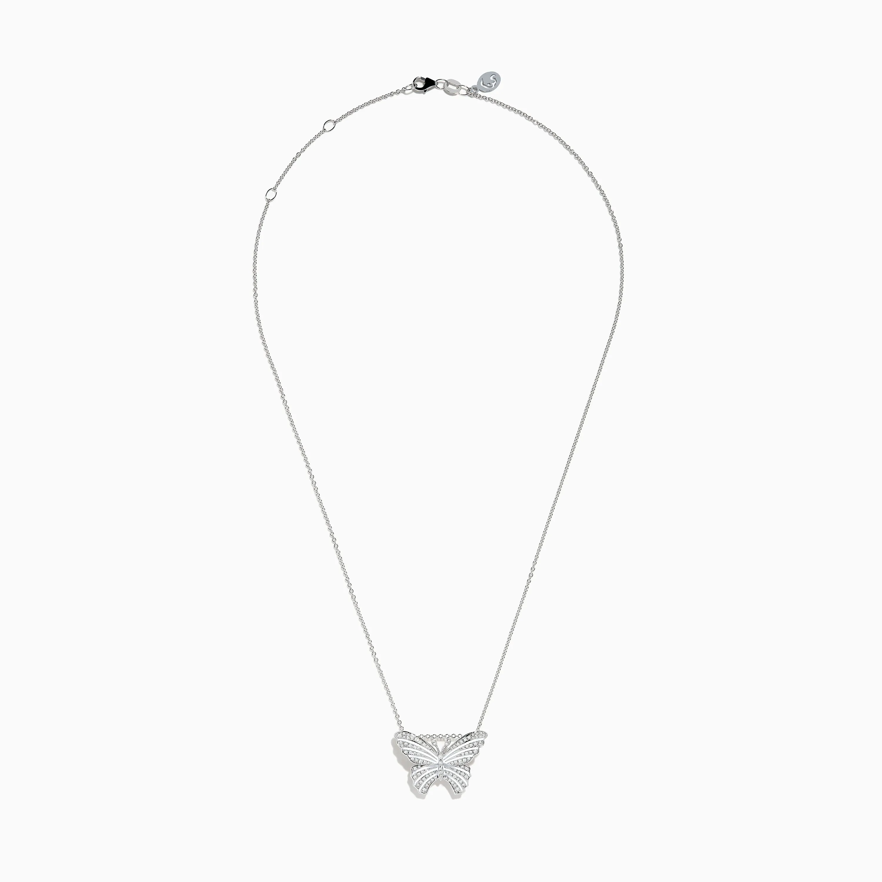 Nature 14K White Gold Diamond and Enamel Butterfly Pendant sold by Effy product image thumbnail 2