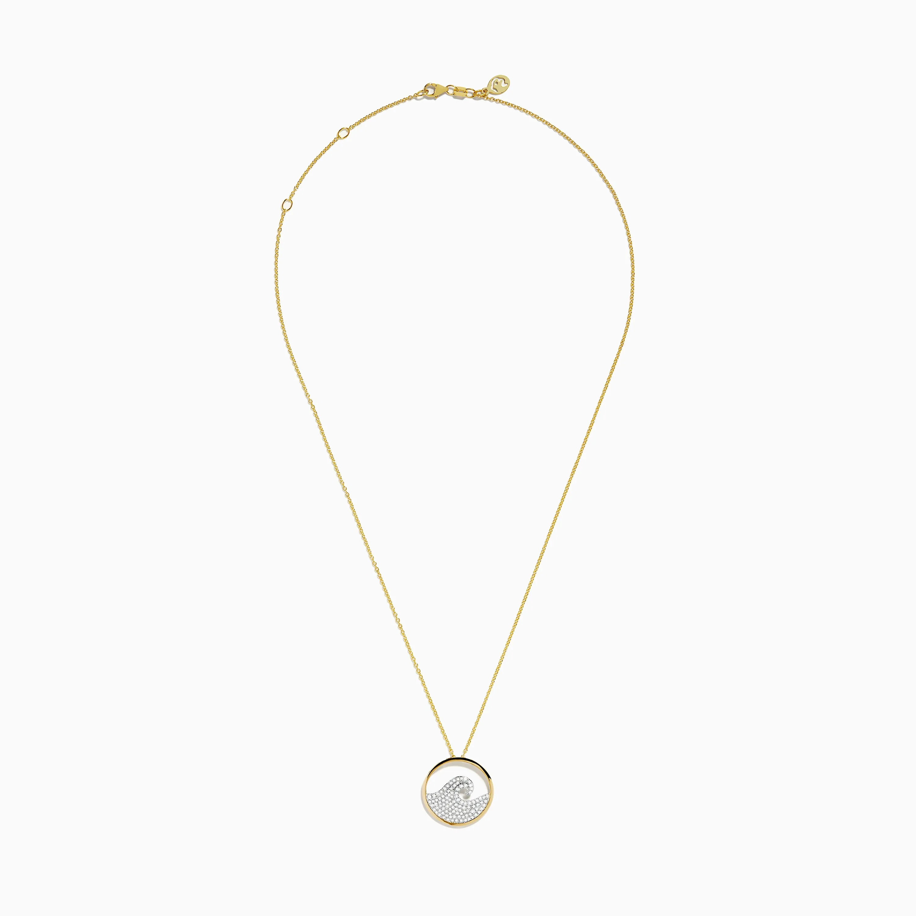 Seaside 14K White & Yellow Gold Diamond Wave Pendant sold by Effy product image thumbnail 2