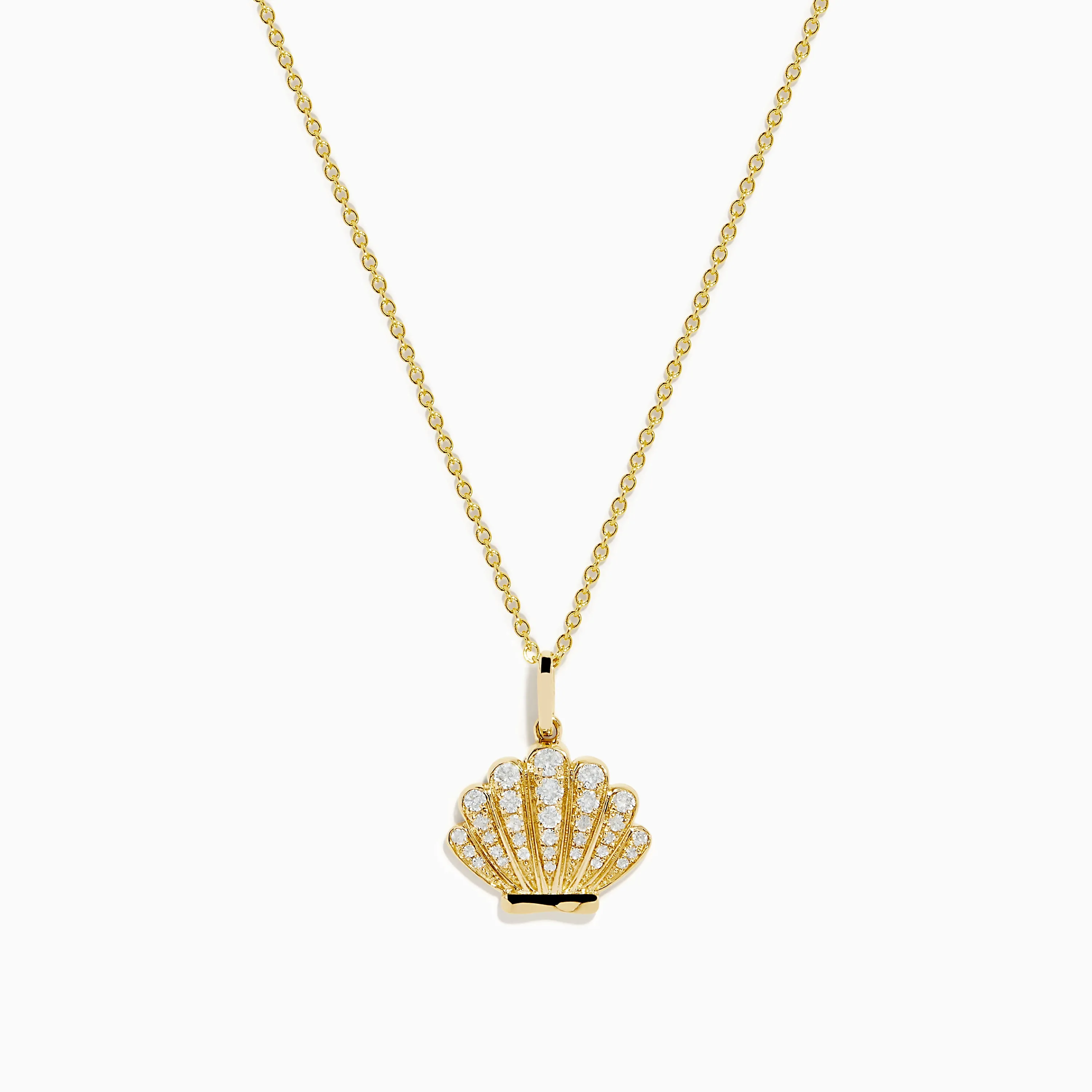 Seaside 14K Yellow Gold Diamond Seashell Pendant sold by Effy