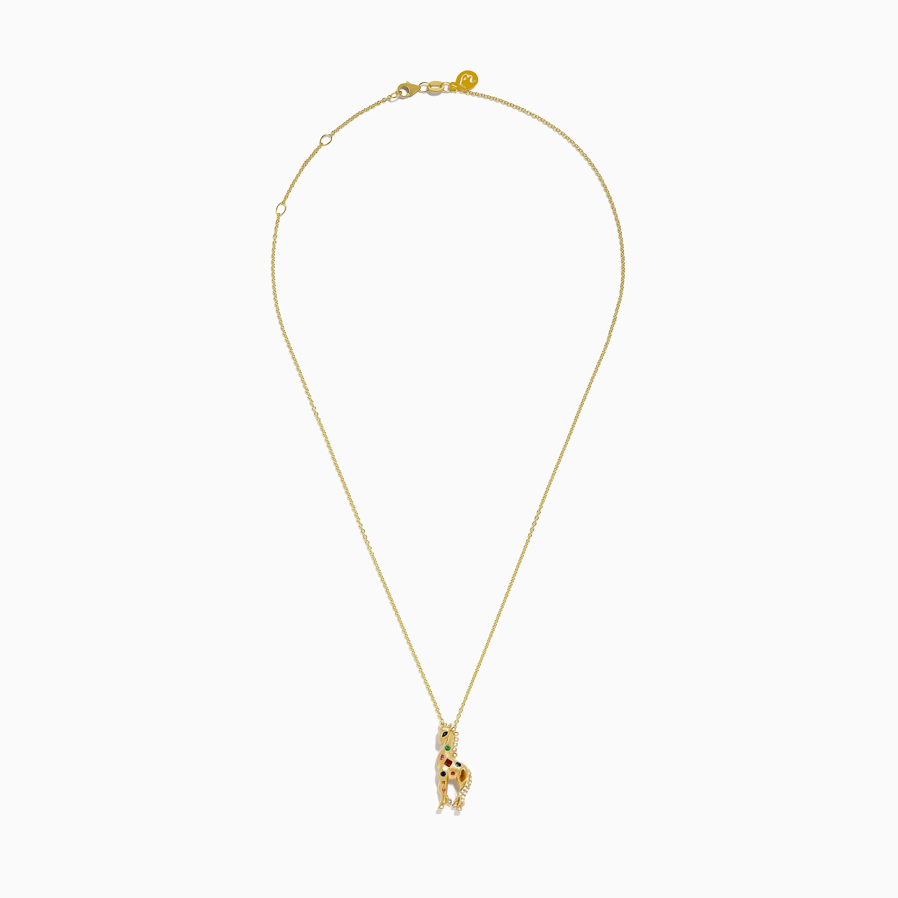 Safari 14K Yellow Gold Multi Sapphire and Diamond Giraffe Pendant sold by Effy product image thumbnail 2