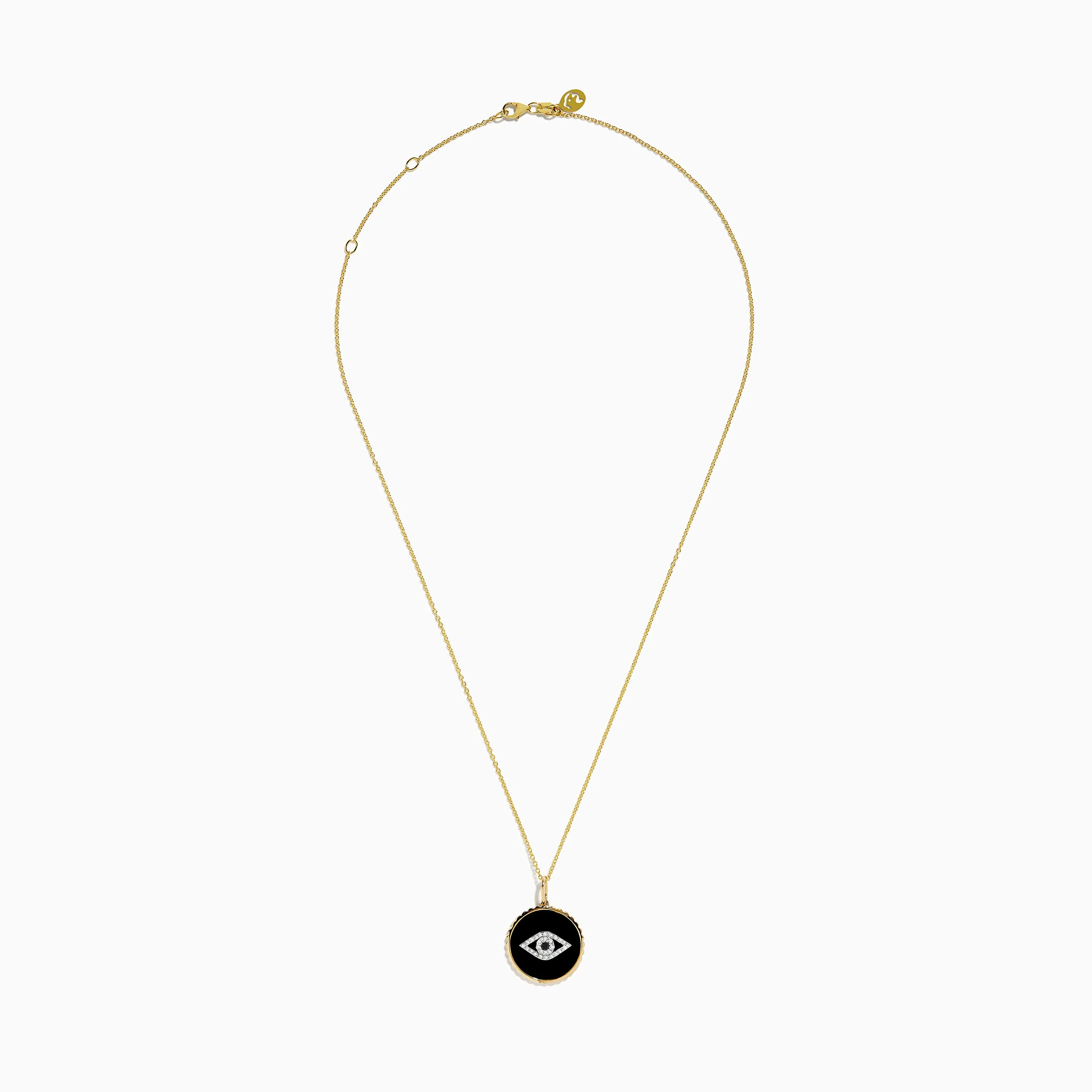 Novelty 14K Yellow Gold Black Agate and Diamond Evil Eye Pendant sold by Effy product image thumbnail 2