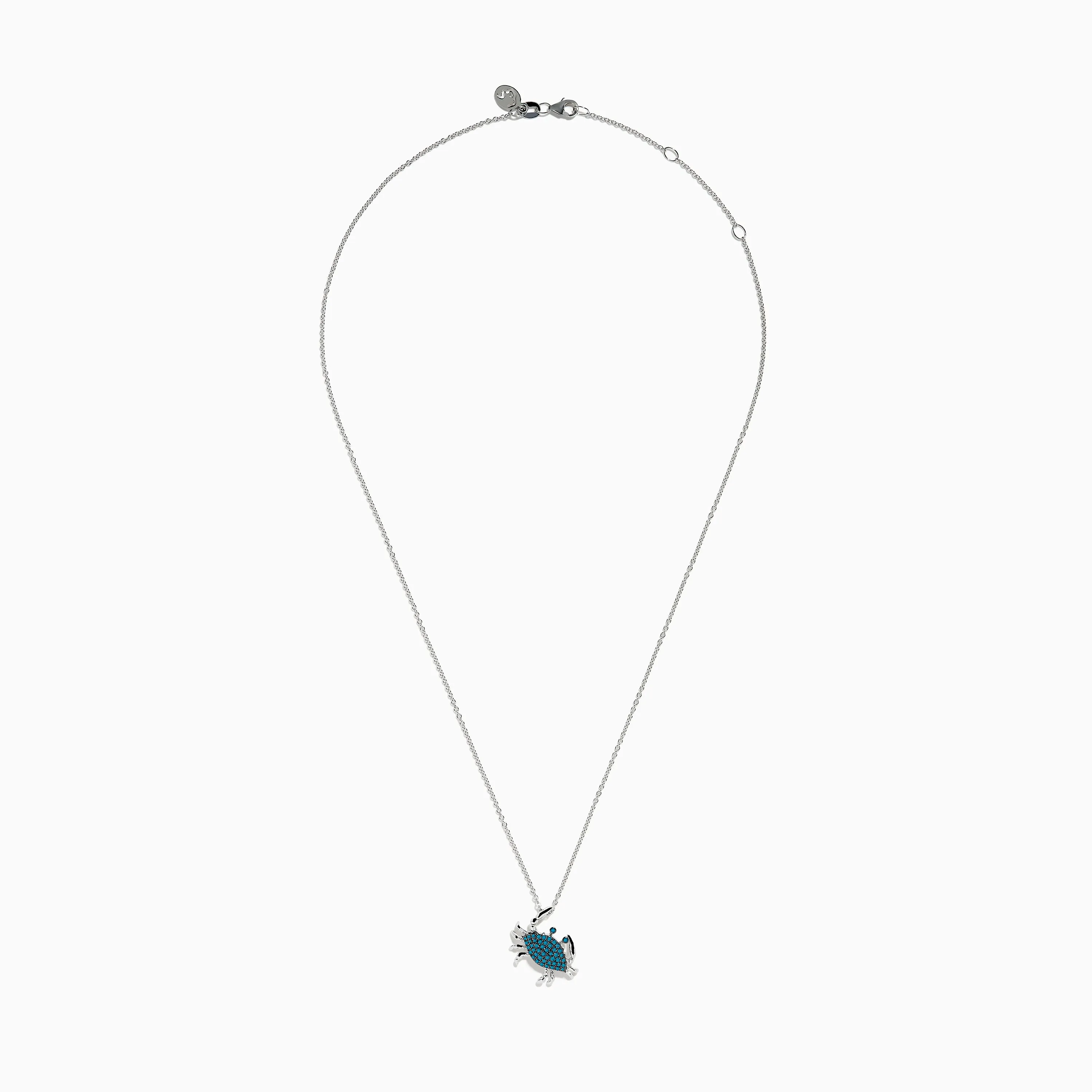 Seaside 14K White Gold Blue Diamond Crab Pendant sold by Effy product image thumbnail 2