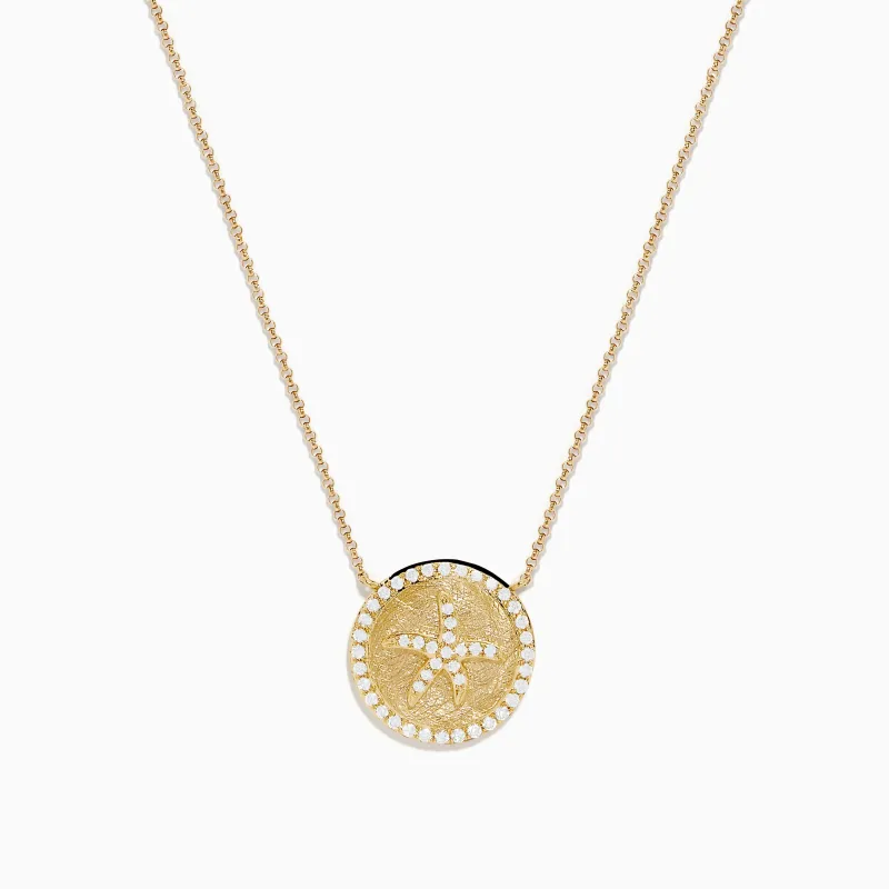 Seaside 14K Yellow Gold Diamond Starfish Necklace sold by Effy