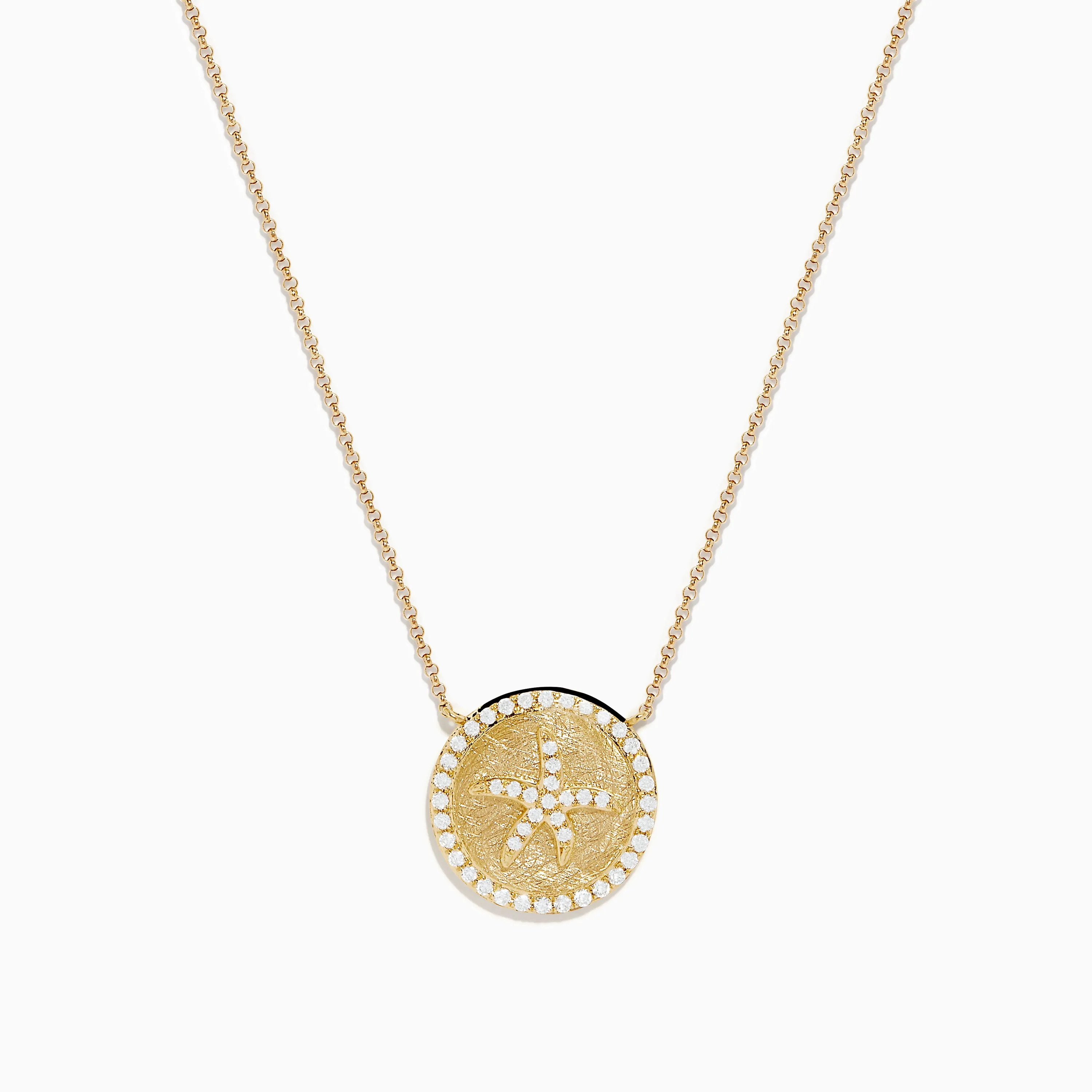 Seaside 14K Yellow Gold Diamond Starfish Necklace sold by Effy