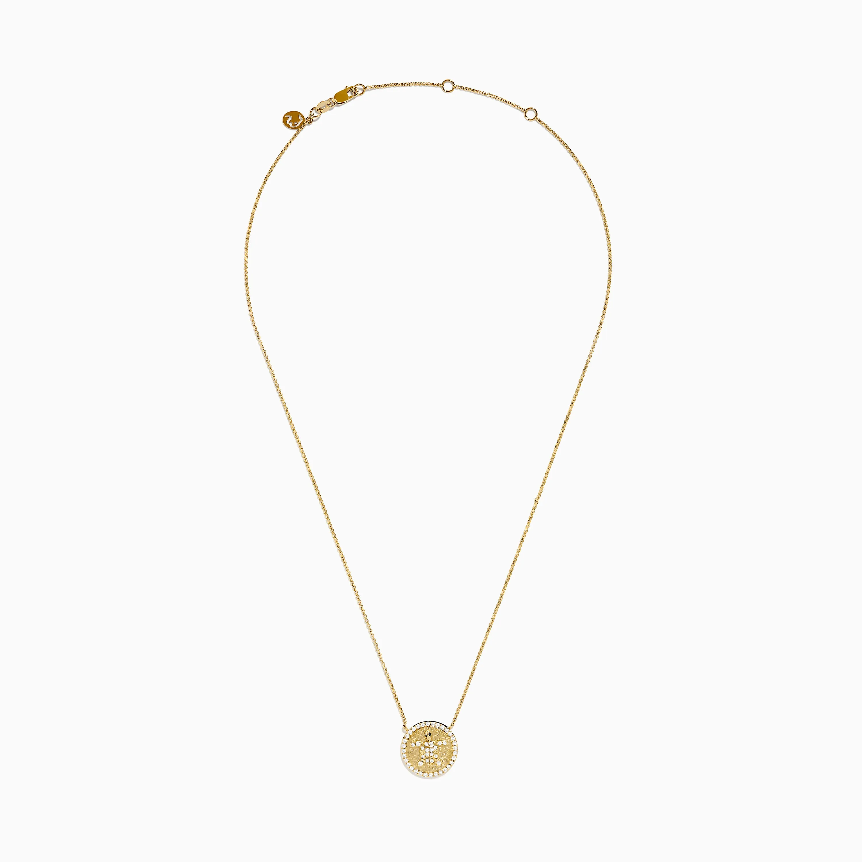 Seaside 14K Yellow Gold White and Black Diamond Turtle Necklace sold by Effy product image thumbnail 2