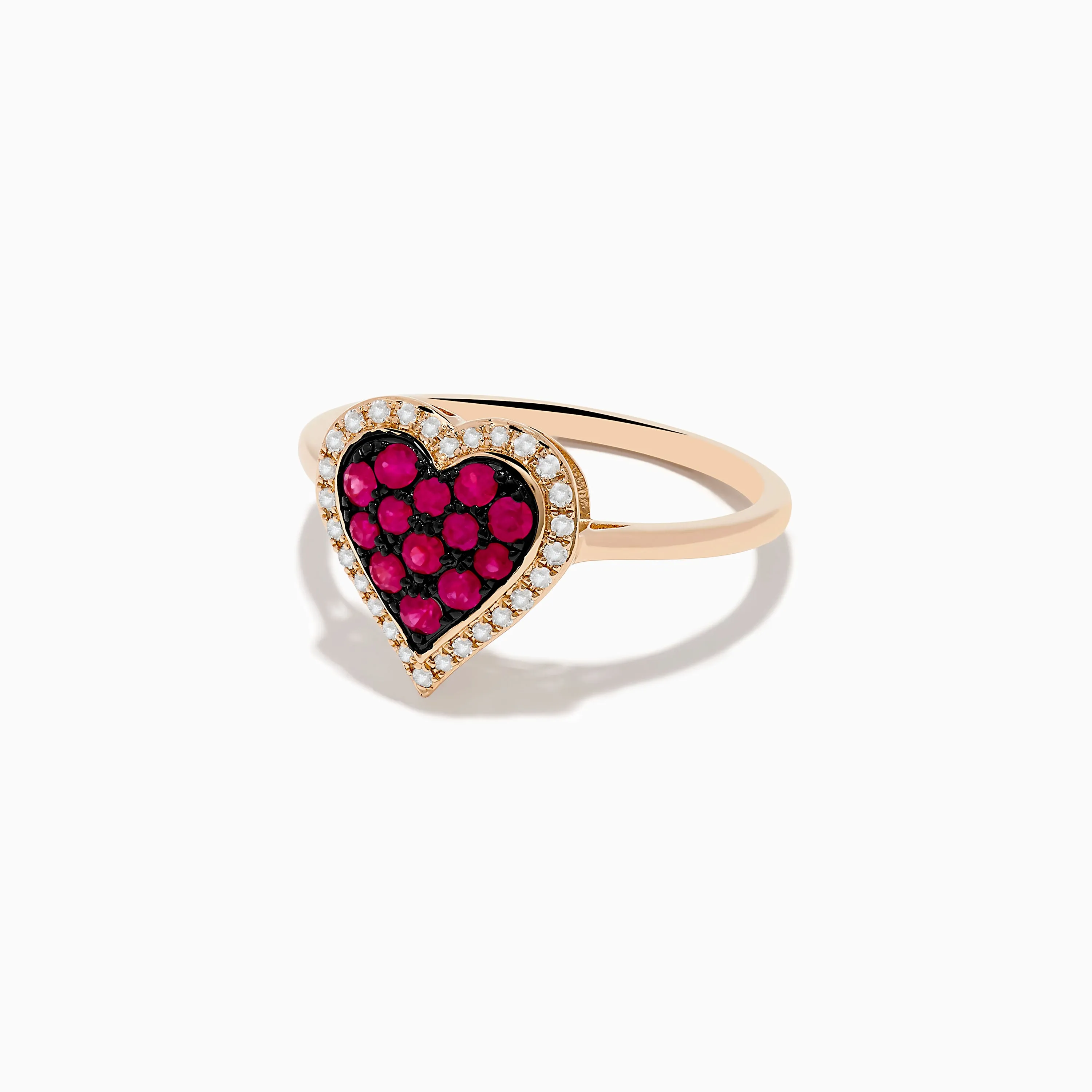 Novelty 14K Rose Gold Ruby and Diamond Heart Ring sold by Effy product image thumbnail 2