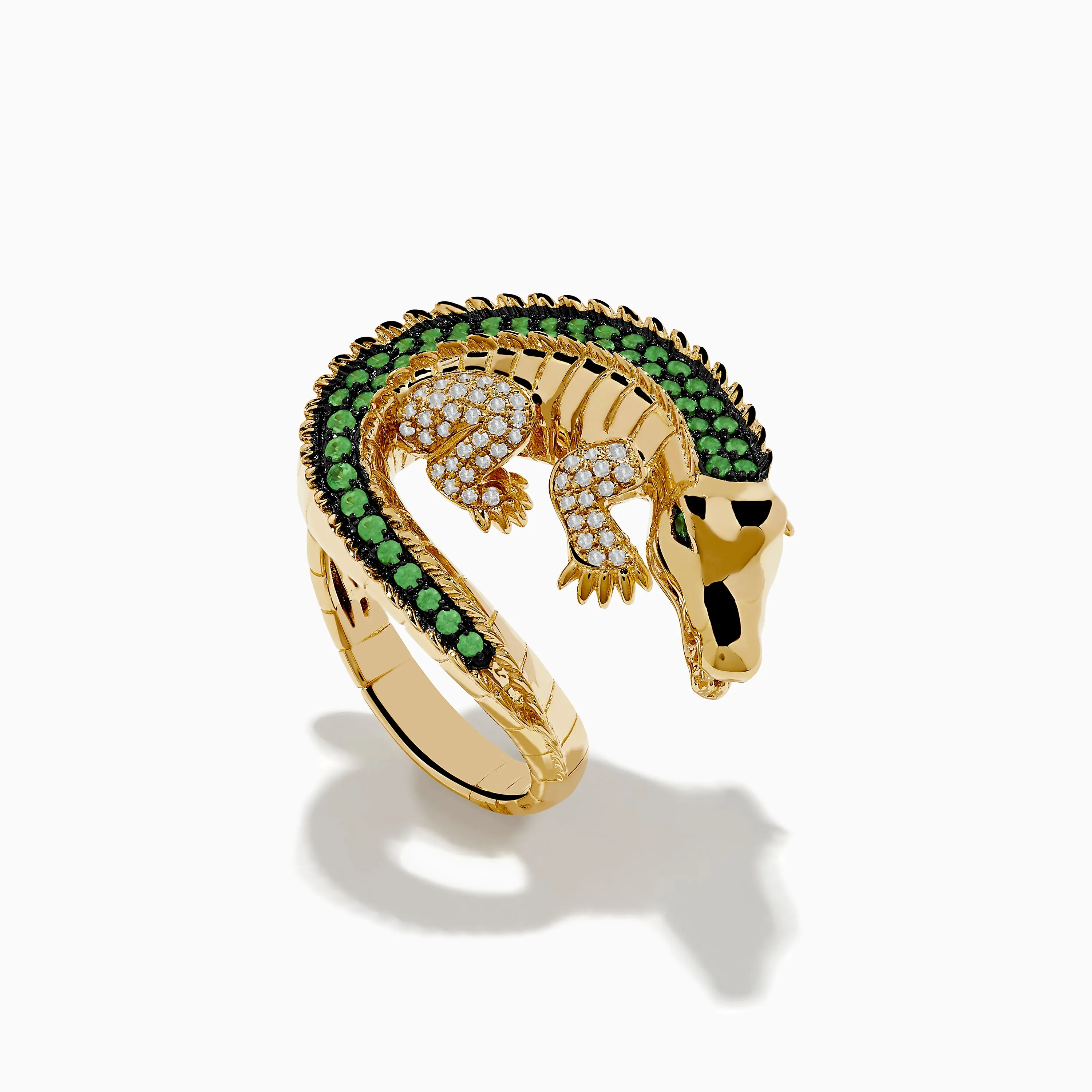 Safari 14K Yellow Gold Tsavorite and Diamond Alligator Ring sold by Effy product image thumbnail 3