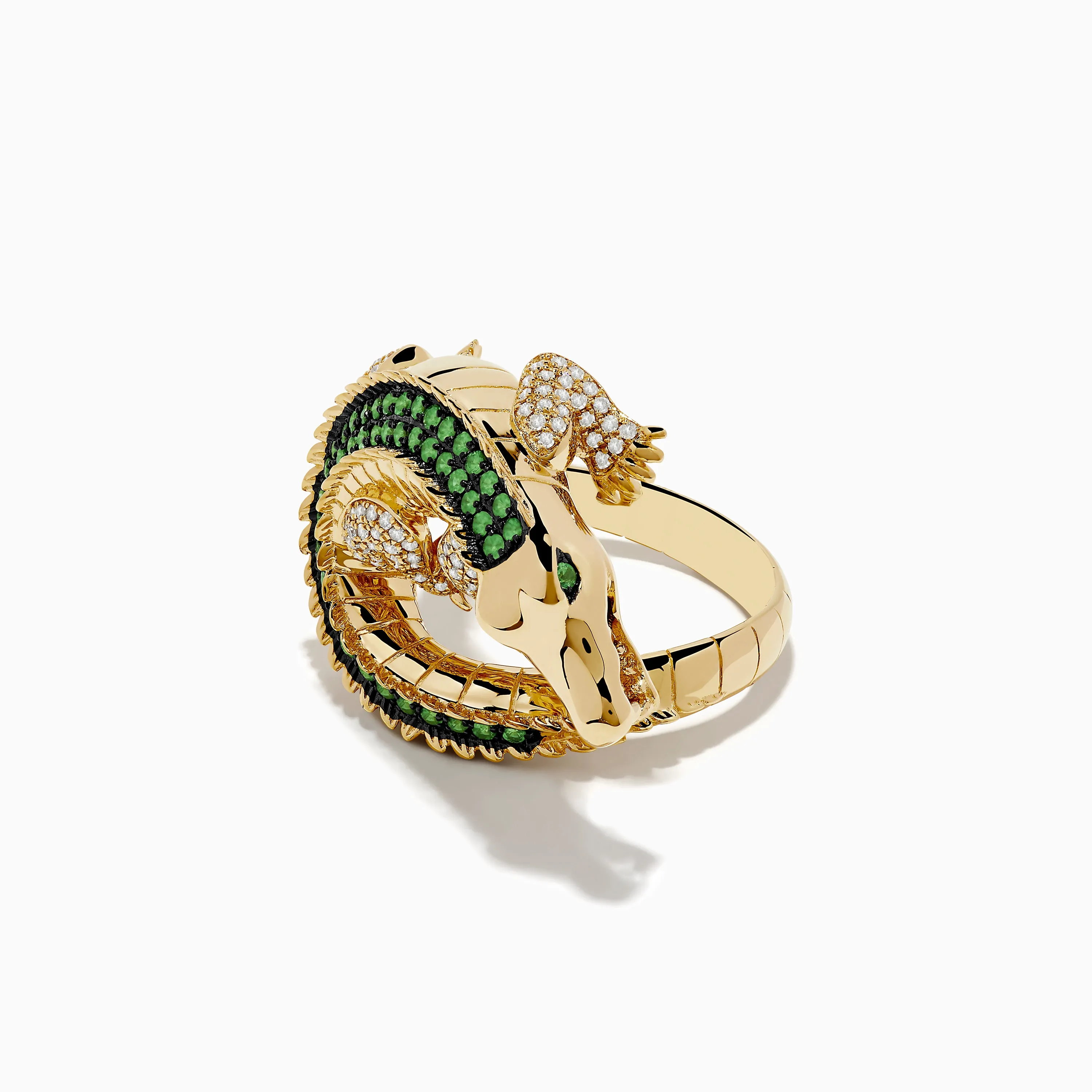 Safari 14K Yellow Gold Tsavorite and Diamond Alligator Ring sold by Effy product image thumbnail 4