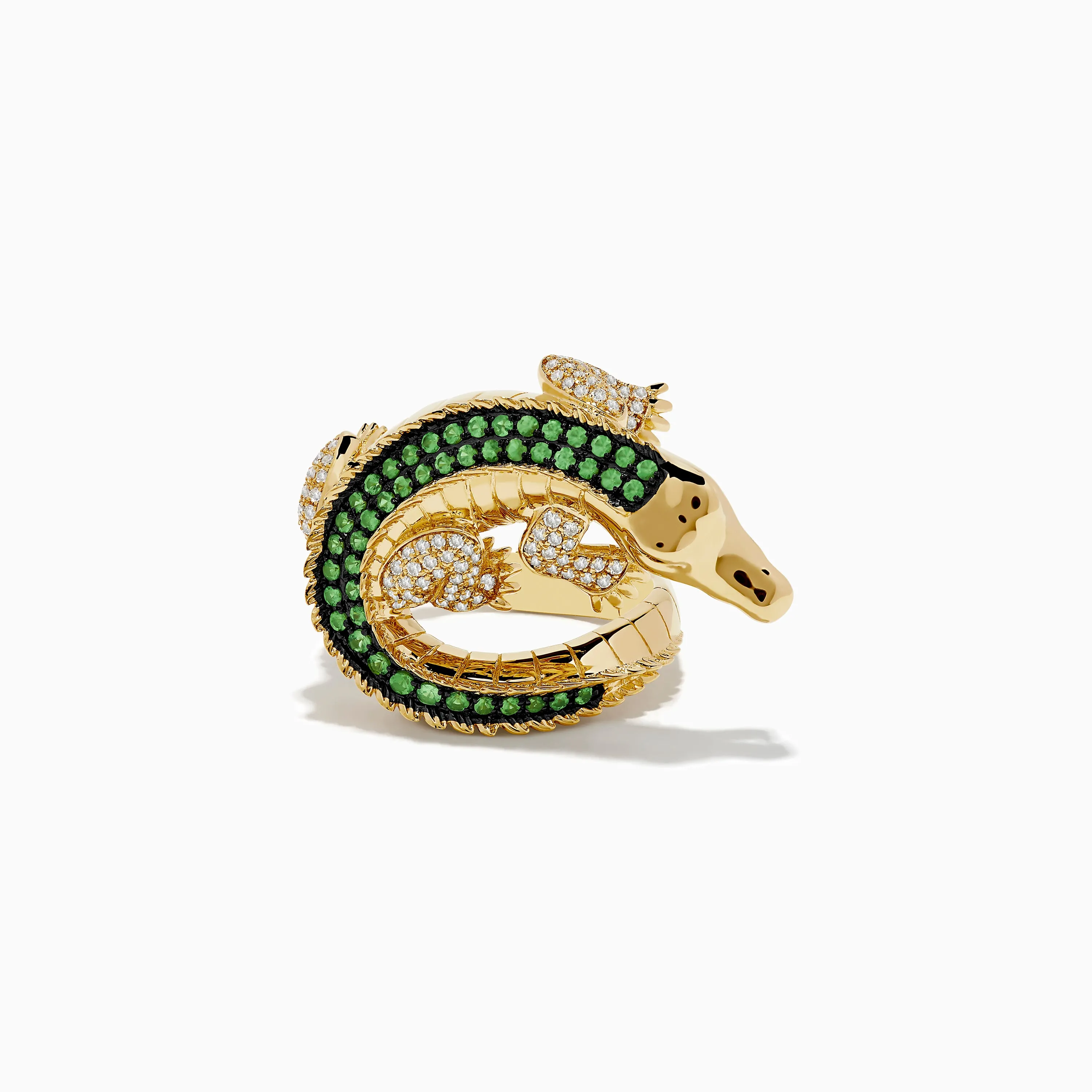 Safari 14K Yellow Gold Tsavorite and Diamond Alligator Ring sold by Effy product image thumbnail 5