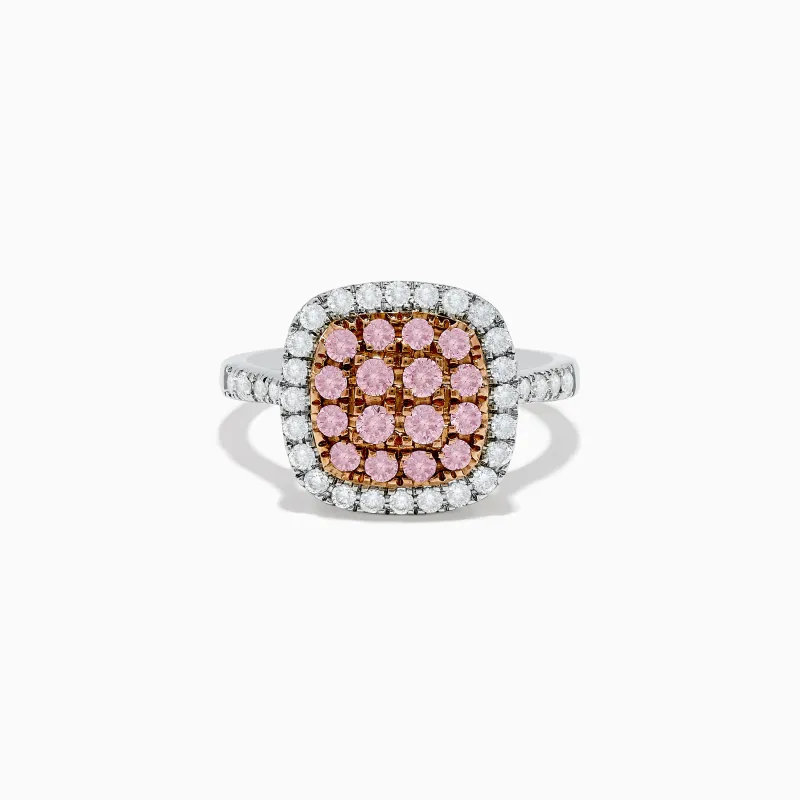 14K Two Tone Gold White and Pink Diamond Ring sold by Effy