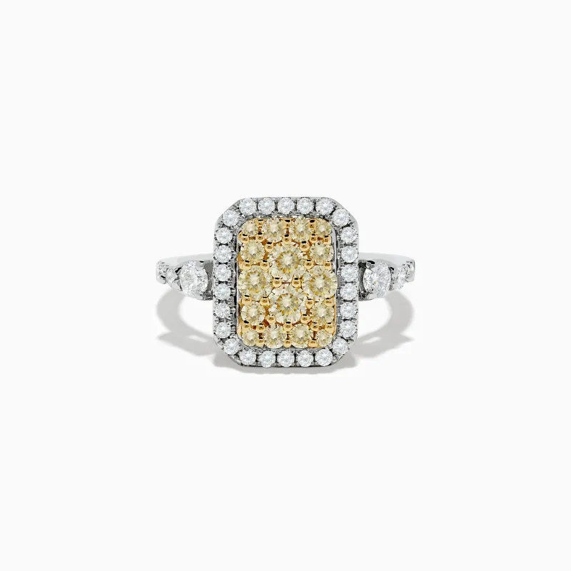 Canare` 14K Two Tone Gold White and Yellow Diamond Ring sold by Effy