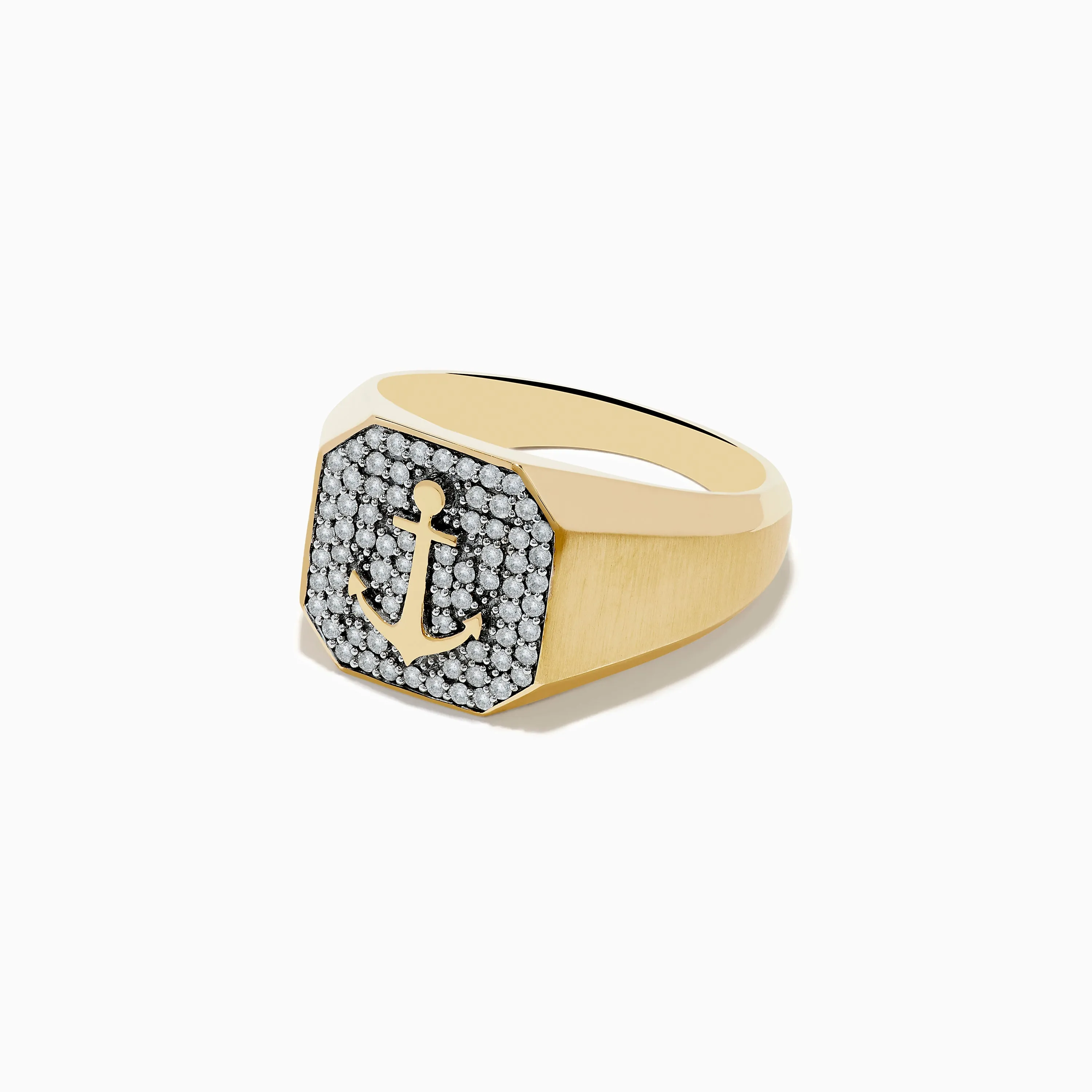 Men's 14K Yellow Gold Diamond Anchor Ring sold by Effy product image thumbnail 2