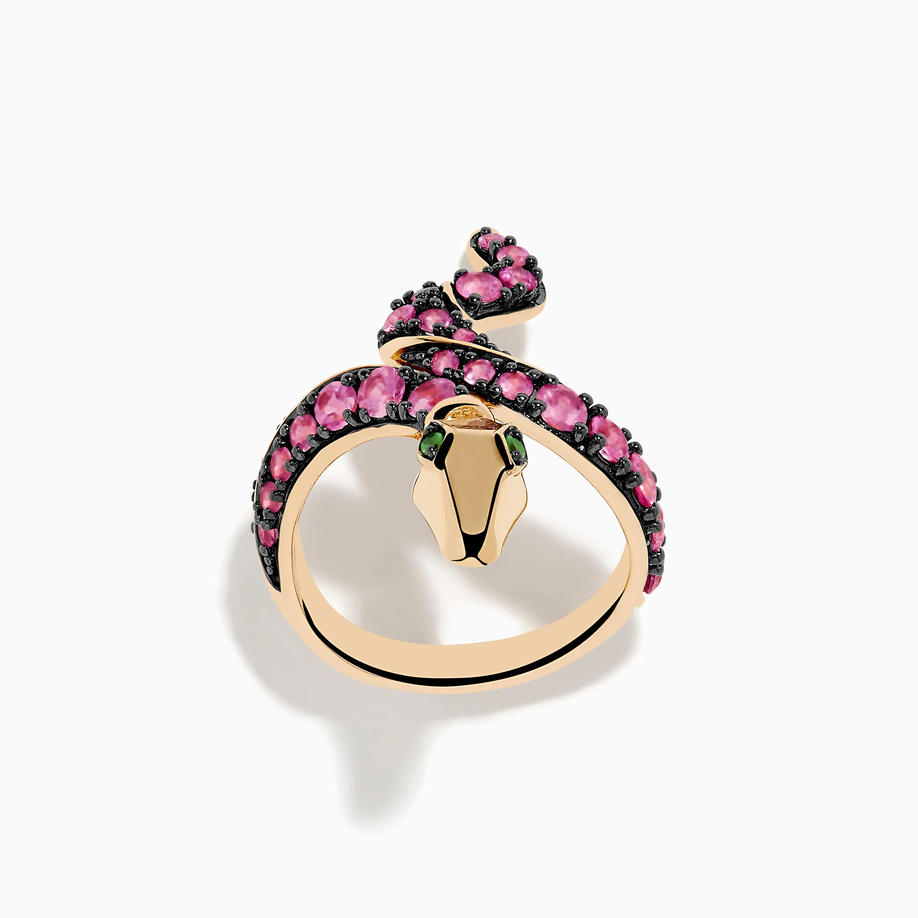 Safari 14K Rose Gold Pink Sapphire and Tsavorite Snake Ring sold by Effy product image thumbnail 3